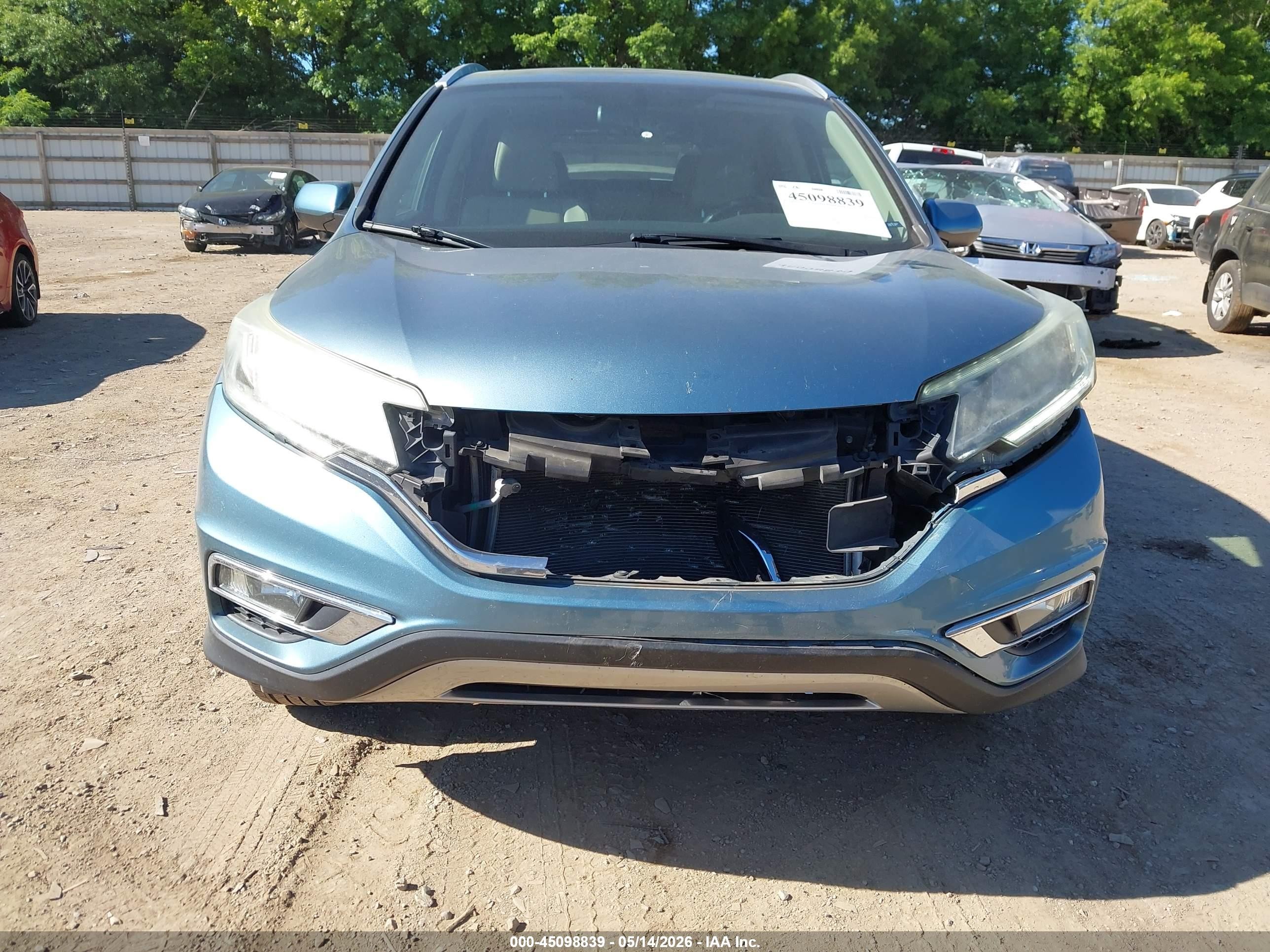 2015 Honda Cr-v Ex-l Blue vin: 2HKRM3H76FH518267