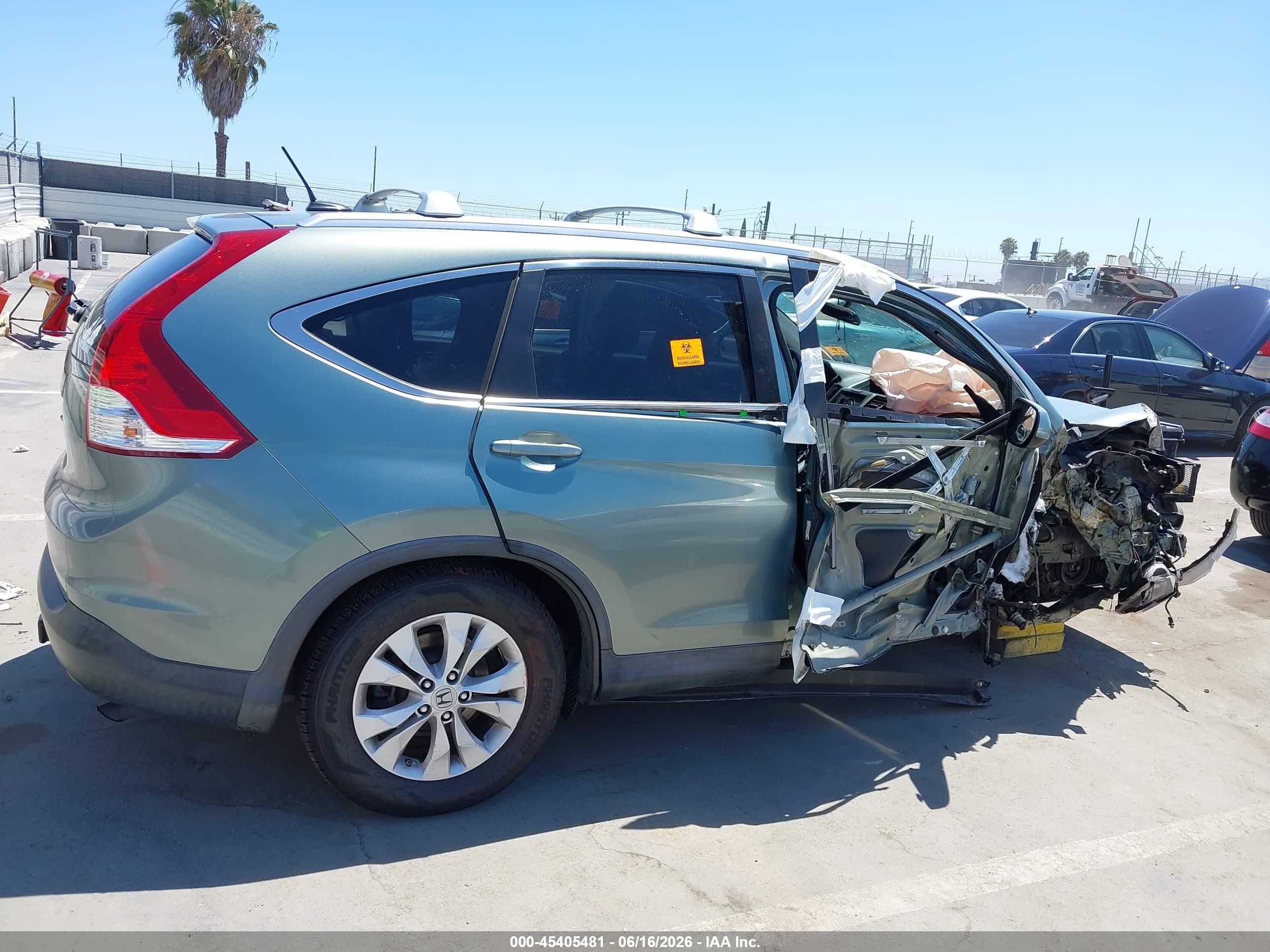 2012 Honda Cr-v Ex-l Blue vin: 2HKRM3H77CH510271