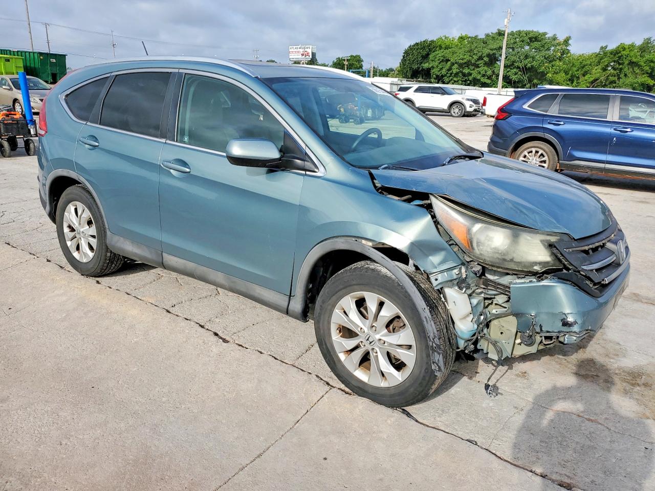 2012 Honda Cr-v Exl Teal vin: 2HKRM3H77CH510559