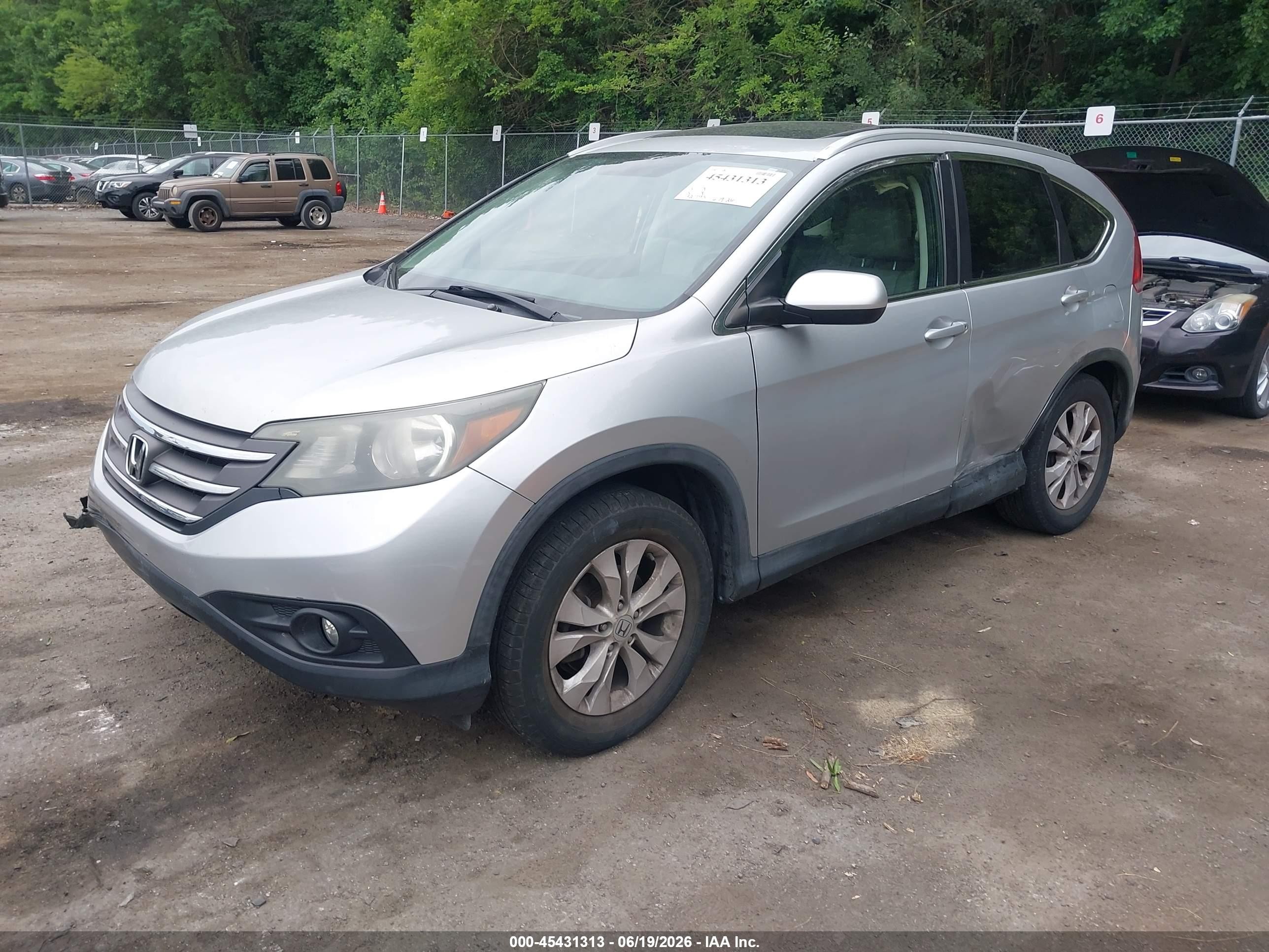 2013 Honda Cr-v Ex-l Silver vin: 2HKRM3H77DH522695