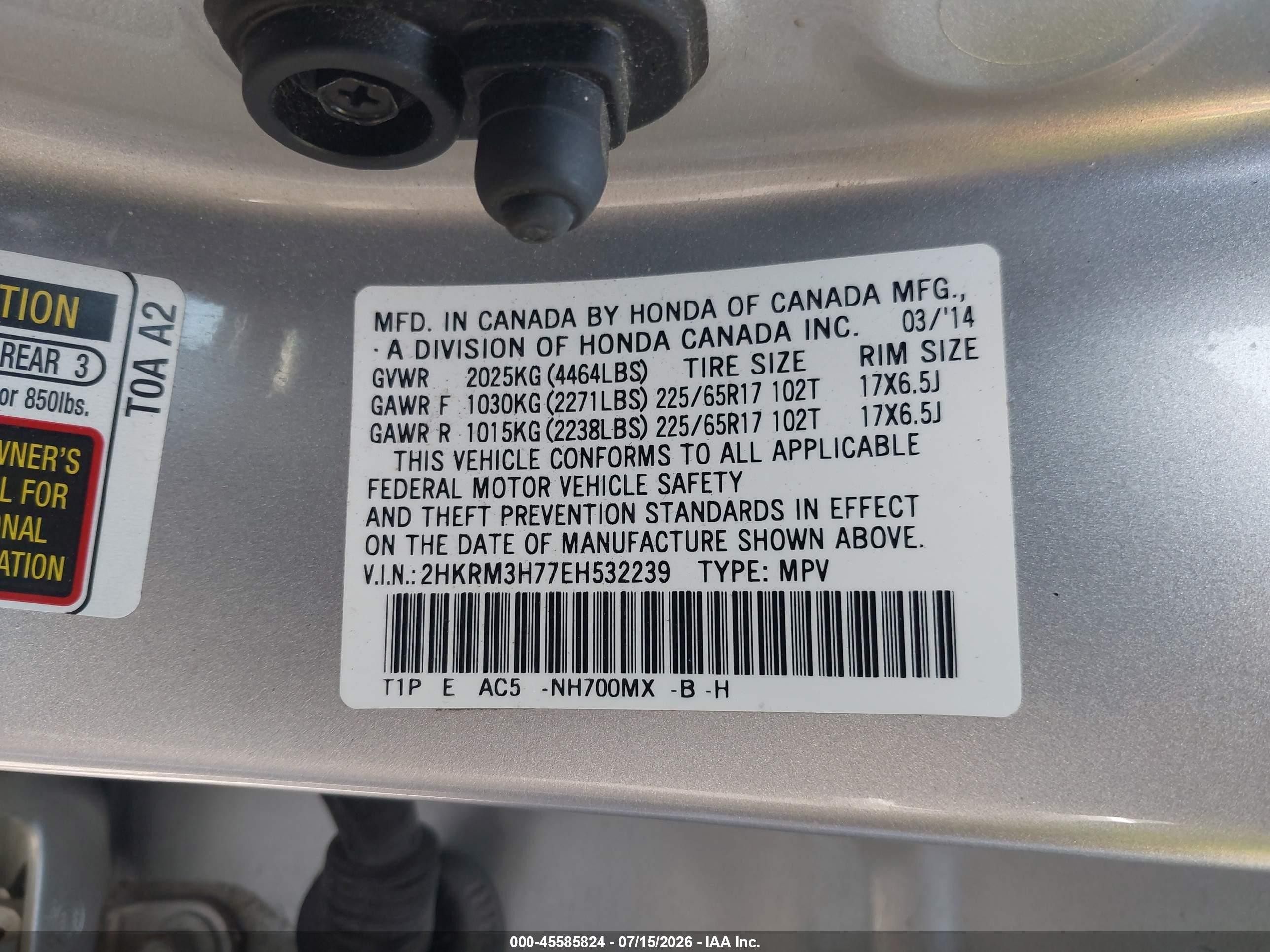 2014 Honda Cr-v Ex-l Silver vin: 2HKRM3H77EH532239