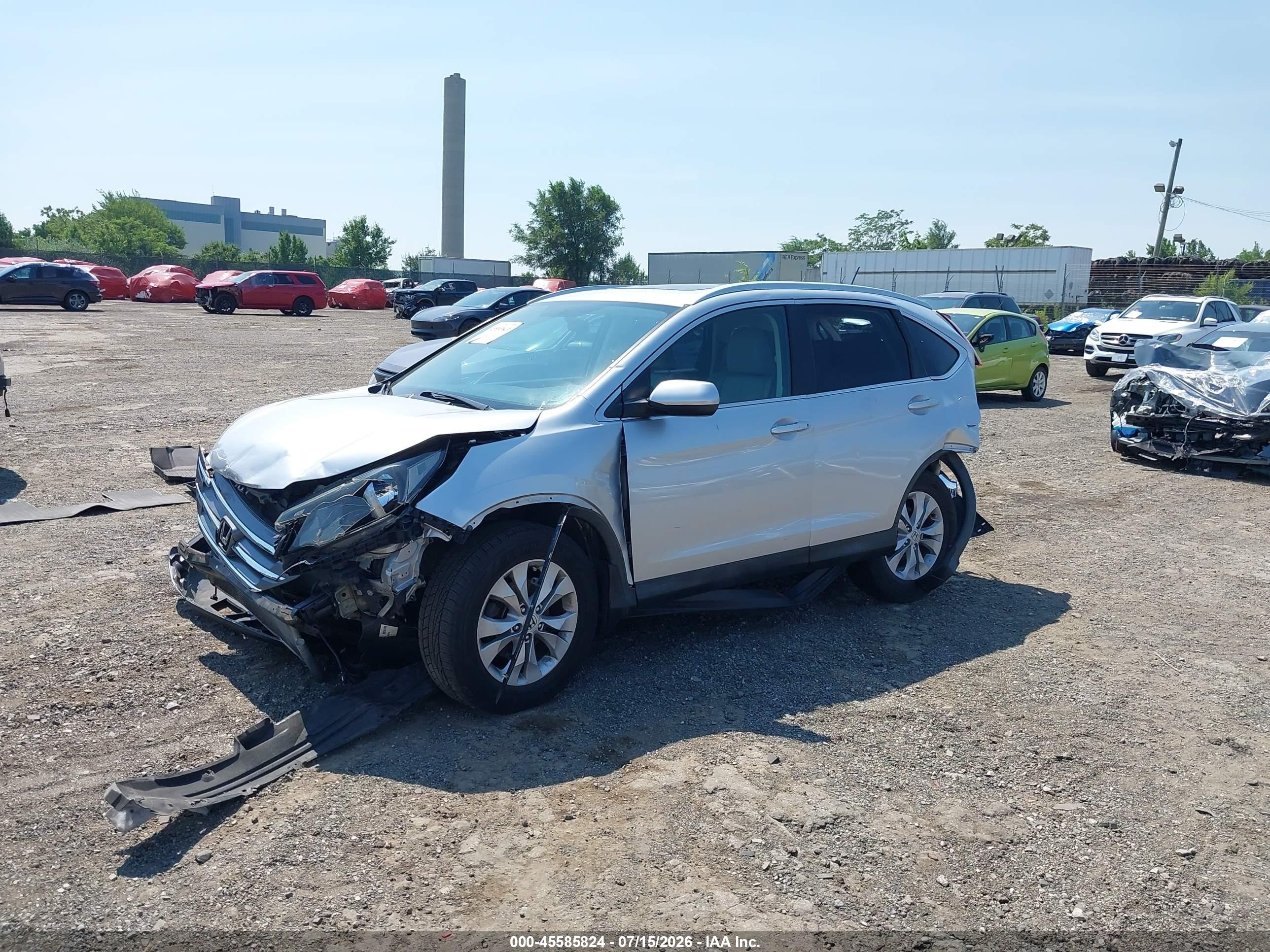 2014 Honda Cr-v Ex-l Silver vin: 2HKRM3H77EH532239
