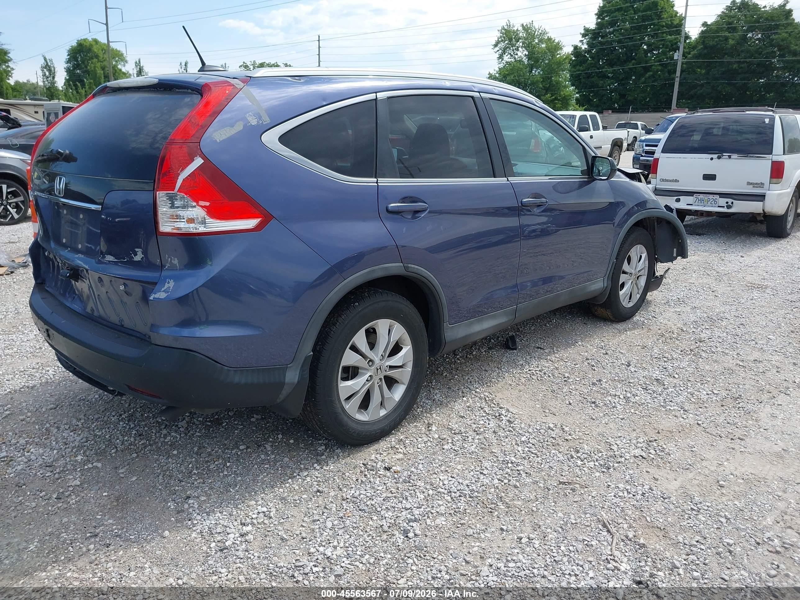 2014 Honda Cr-v Ex-l Blue vin: 2HKRM3H77EH558355