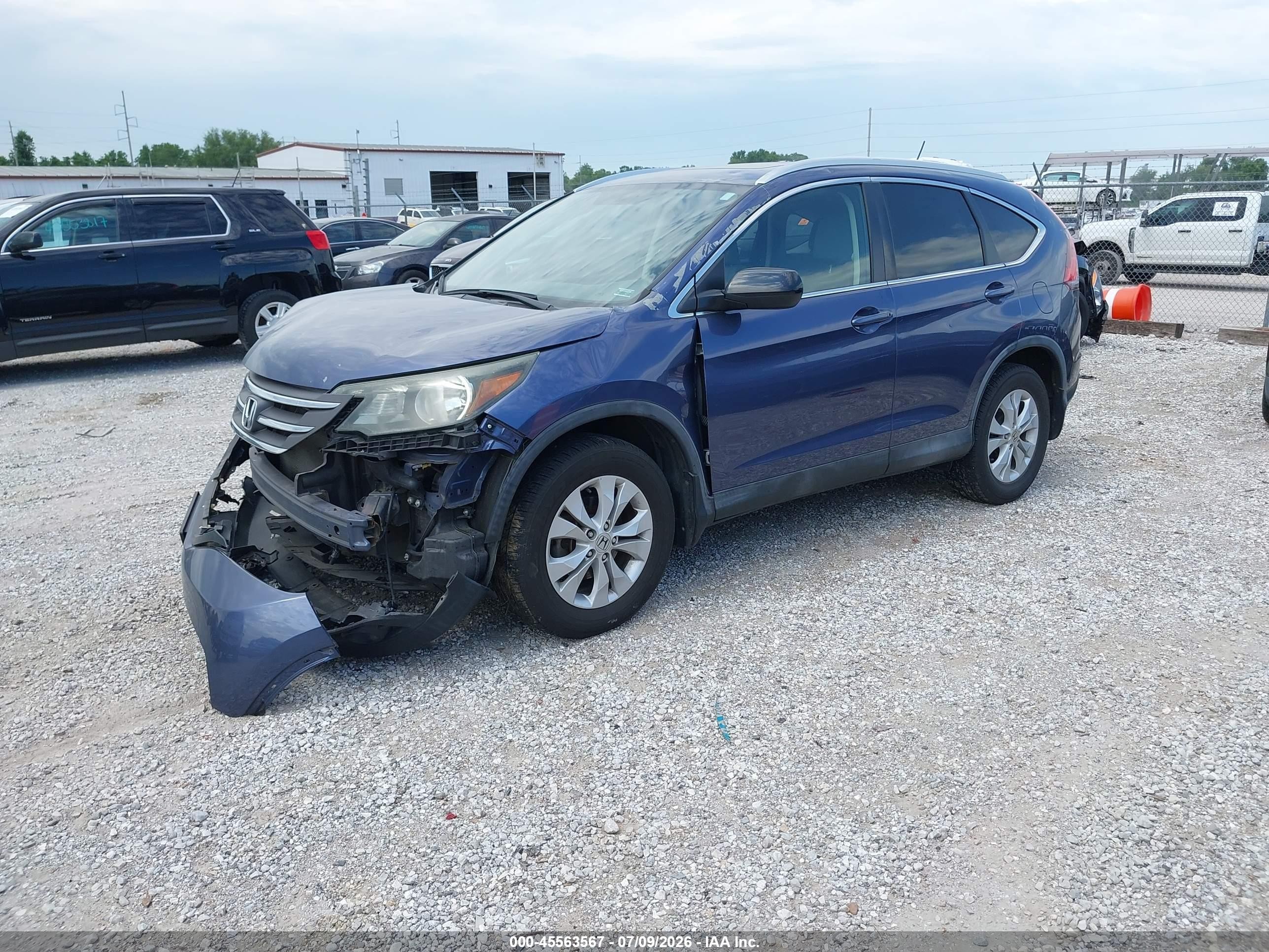 2014 Honda Cr-v Ex-l Blue vin: 2HKRM3H77EH558355