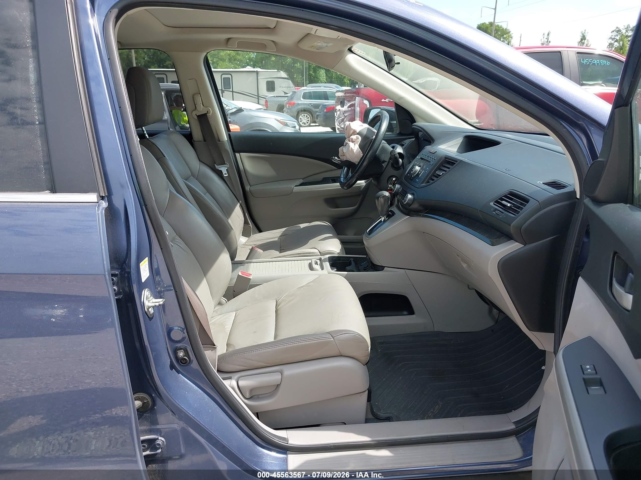 2014 Honda Cr-v Ex-l Blue vin: 2HKRM3H77EH558355