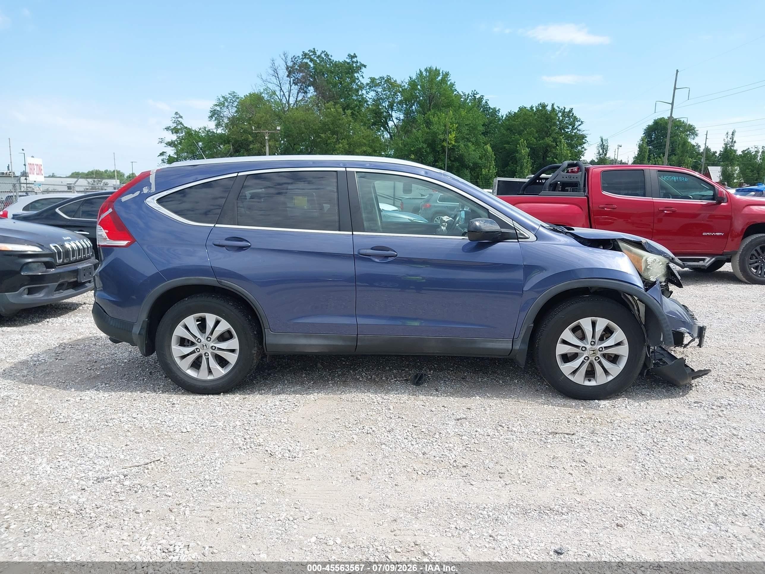 2014 Honda Cr-v Ex-l Blue vin: 2HKRM3H77EH558355