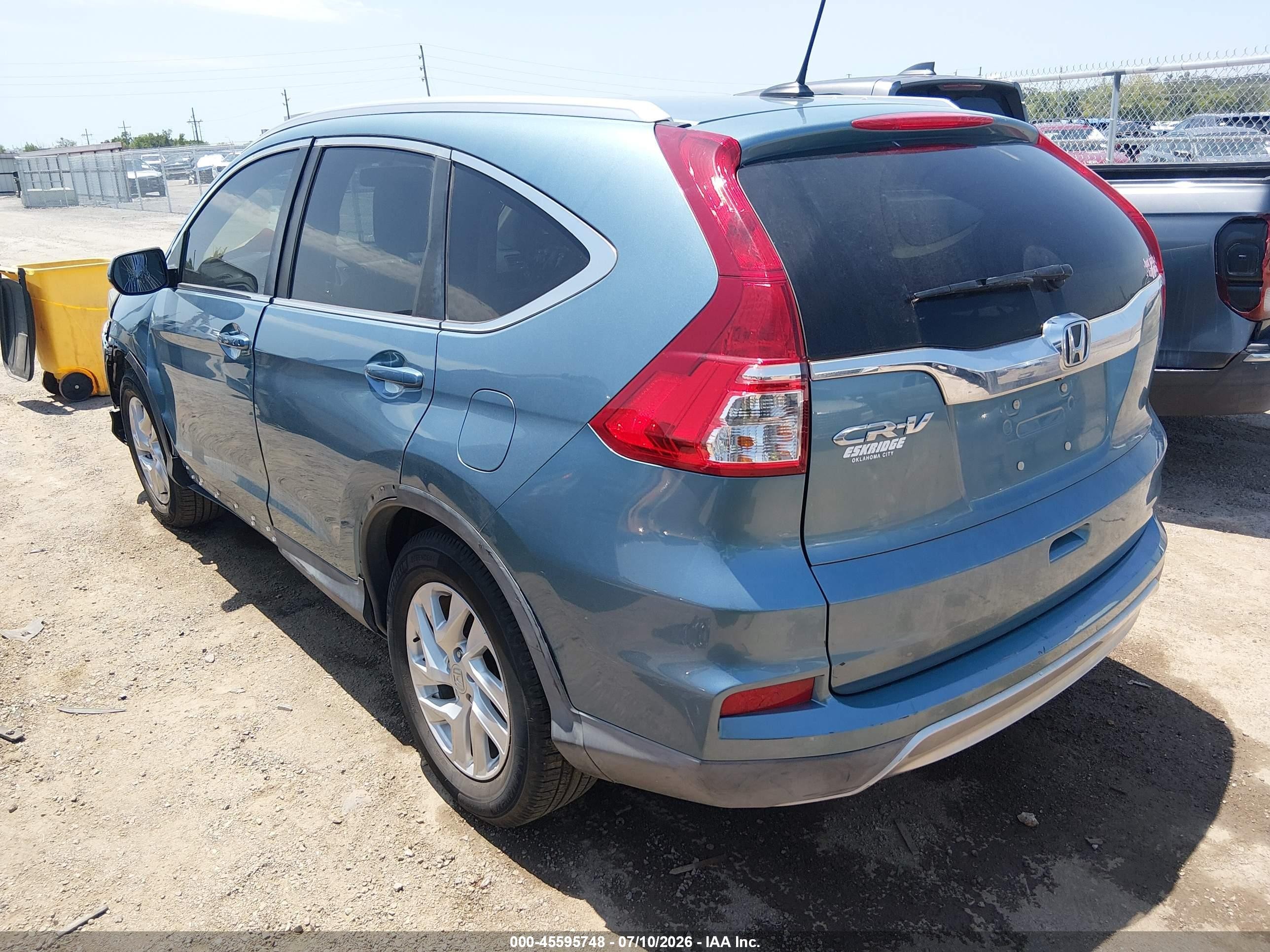 2015 Honda Cr-v Ex-l Blue vin: 2HKRM3H77FH516415