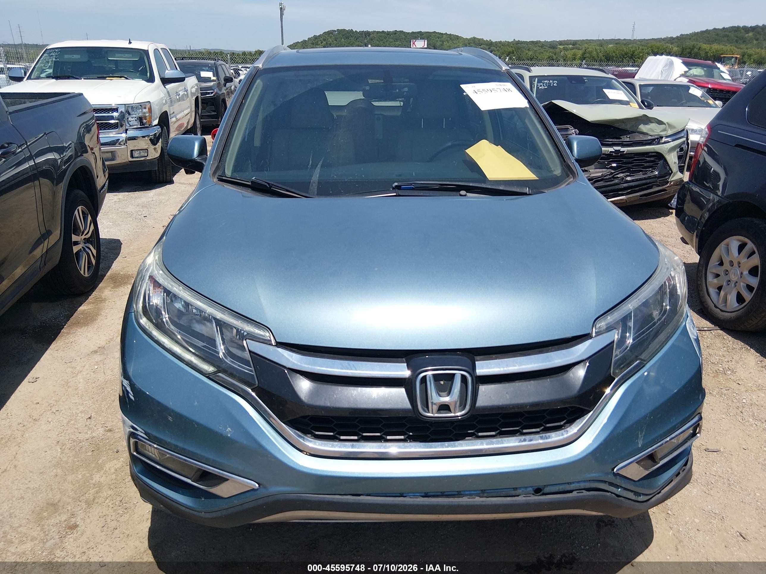 2015 Honda Cr-v Ex-l Blue vin: 2HKRM3H77FH516415
