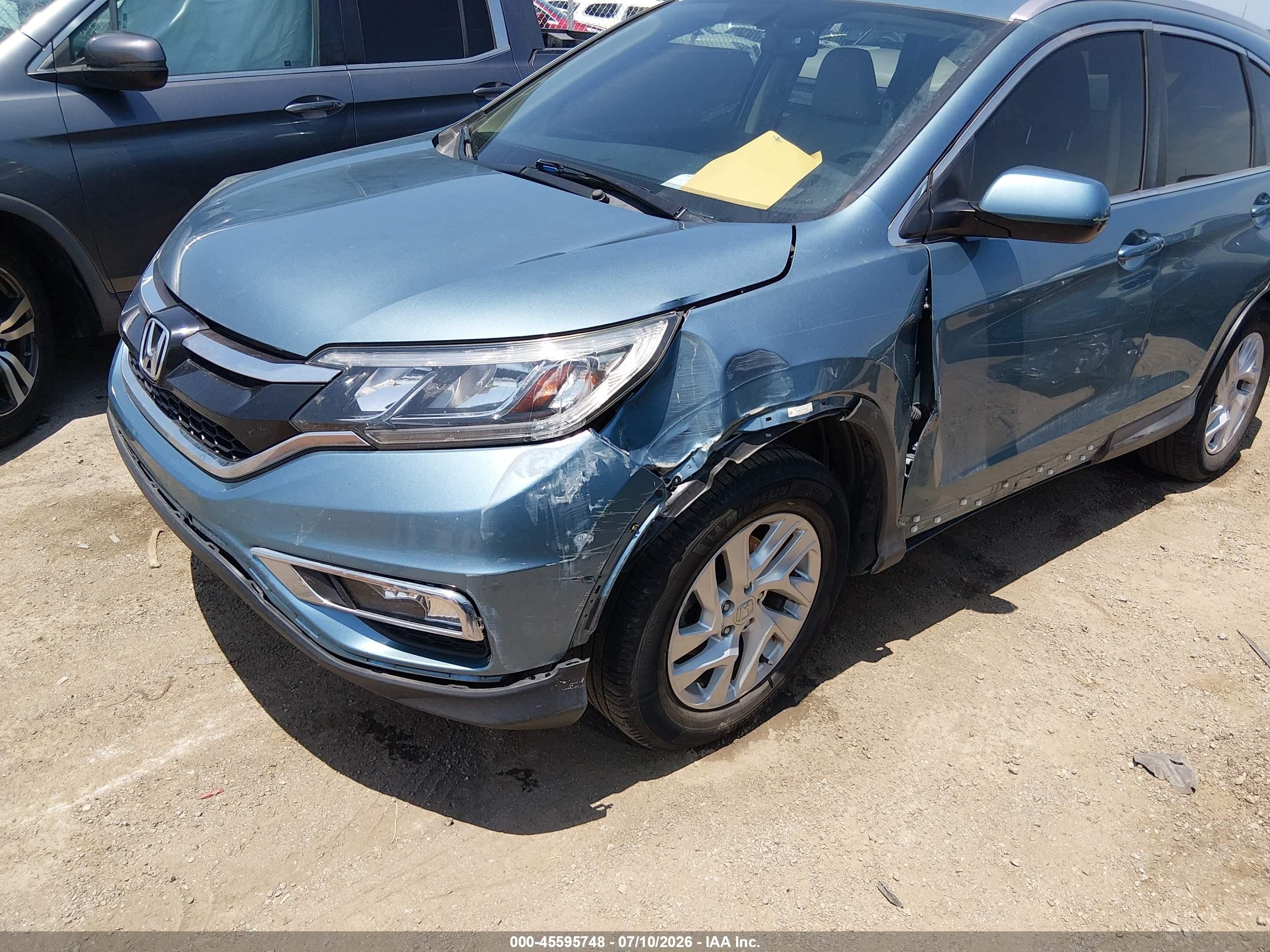 2015 Honda Cr-v Ex-l Blue vin: 2HKRM3H77FH516415
