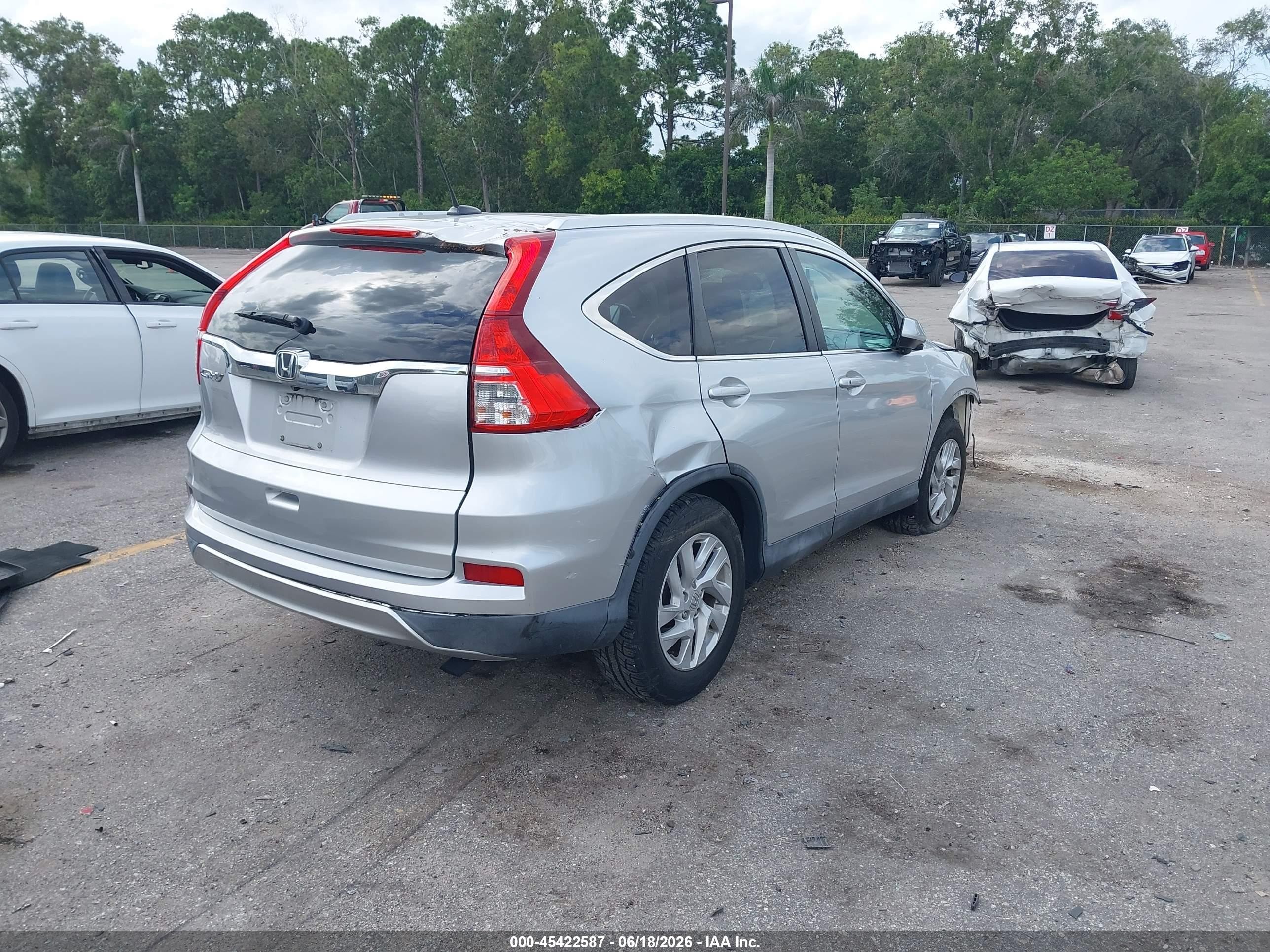 2015 Honda Cr-v Ex-l Silver vin: 2HKRM3H77FH524045