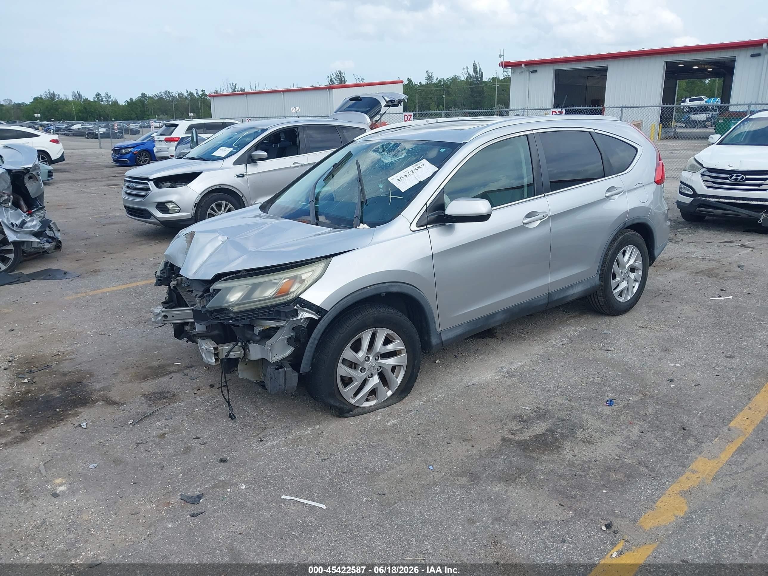 2015 Honda Cr-v Ex-l Silver vin: 2HKRM3H77FH524045