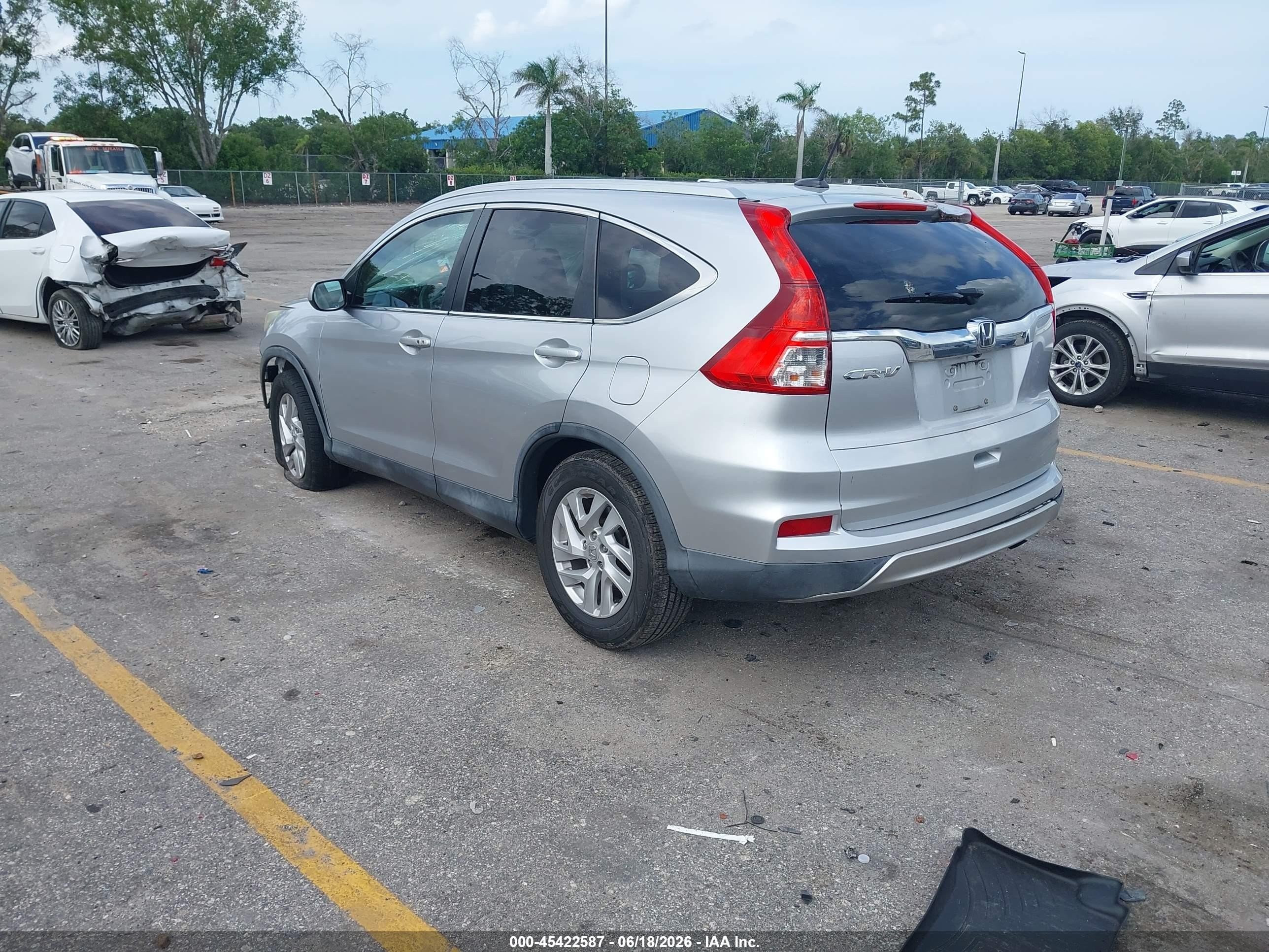 2015 Honda Cr-v Ex-l Silver vin: 2HKRM3H77FH524045