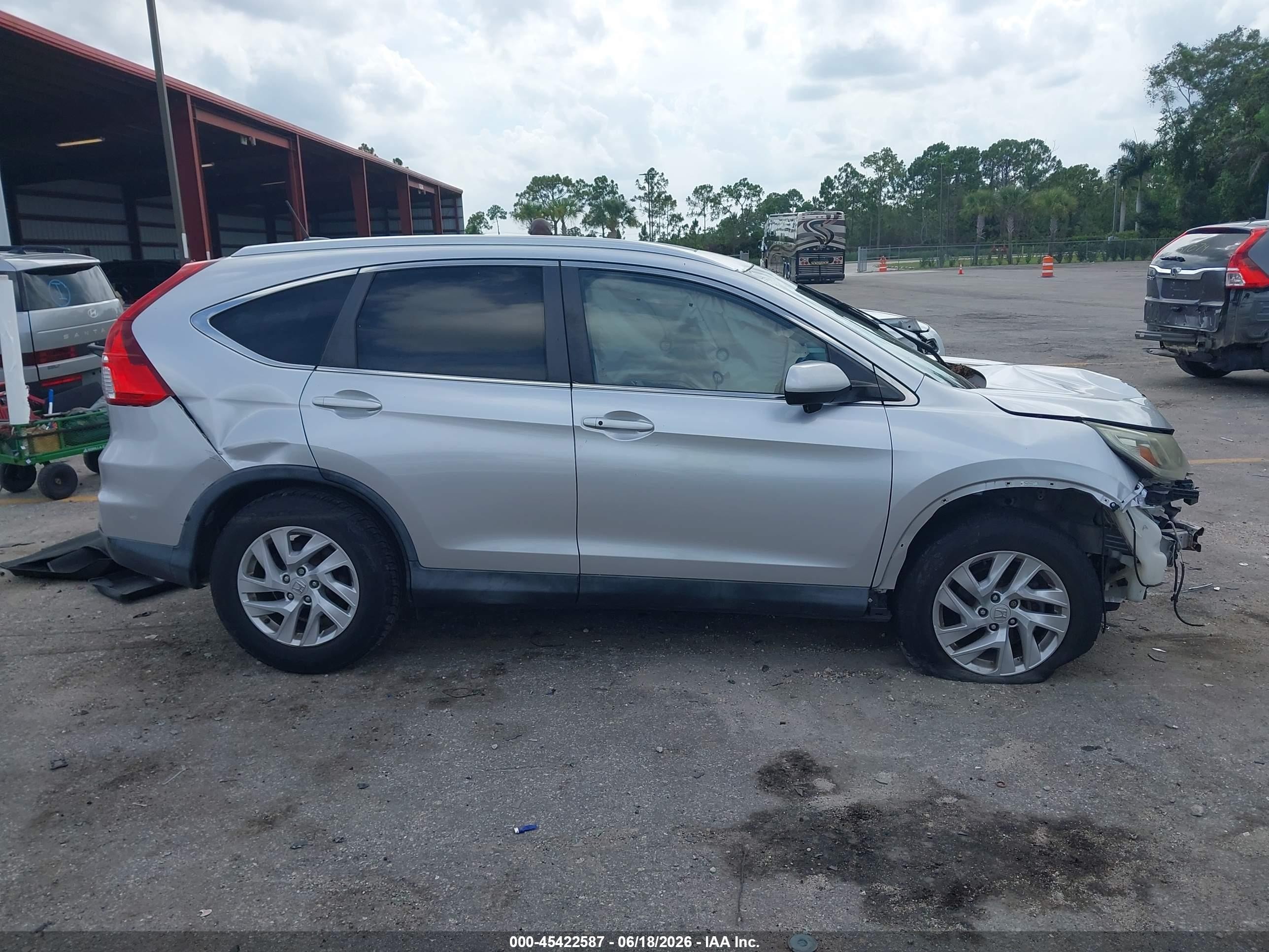 2015 Honda Cr-v Ex-l Silver vin: 2HKRM3H77FH524045