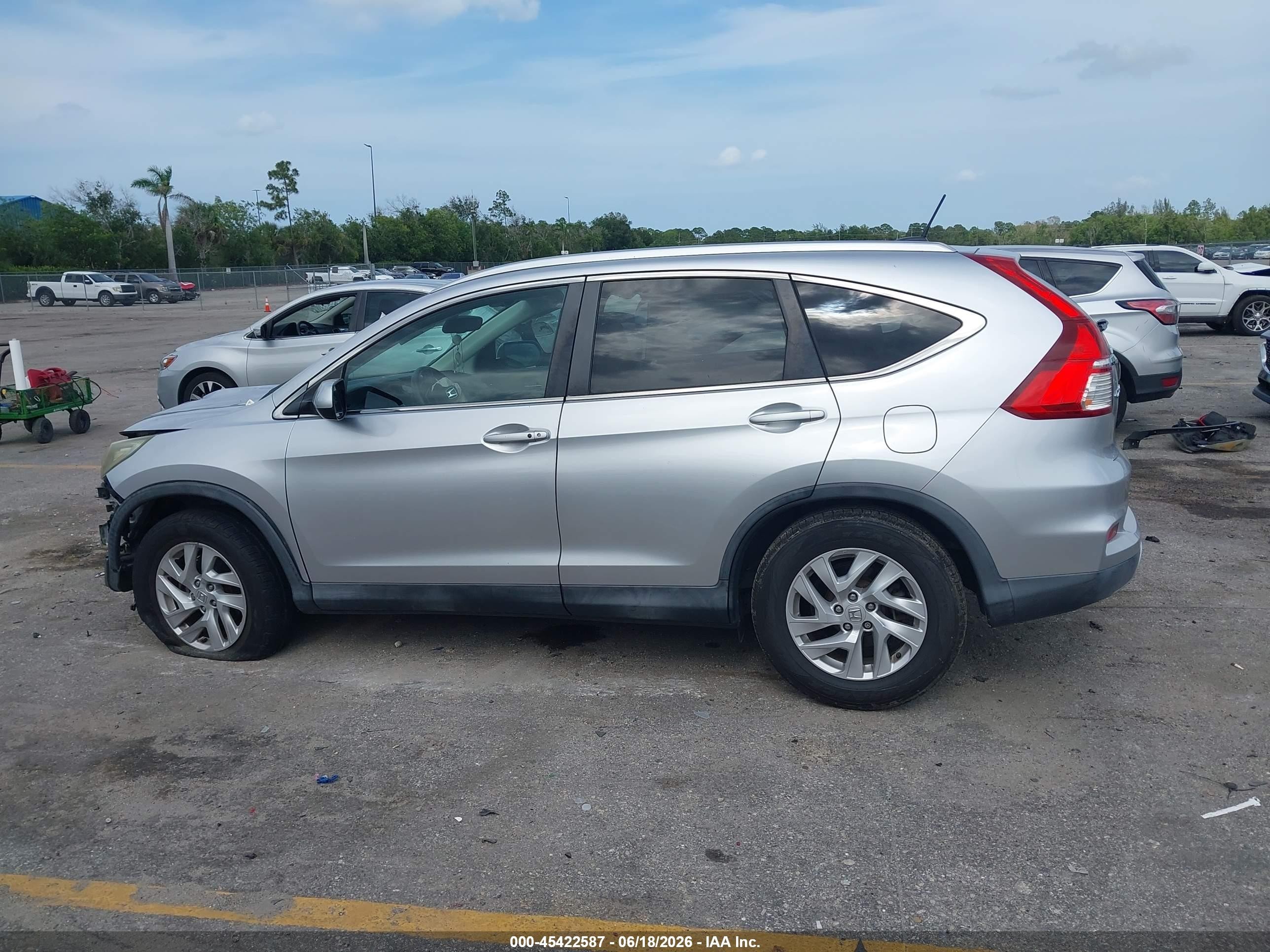 2015 Honda Cr-v Ex-l Silver vin: 2HKRM3H77FH524045