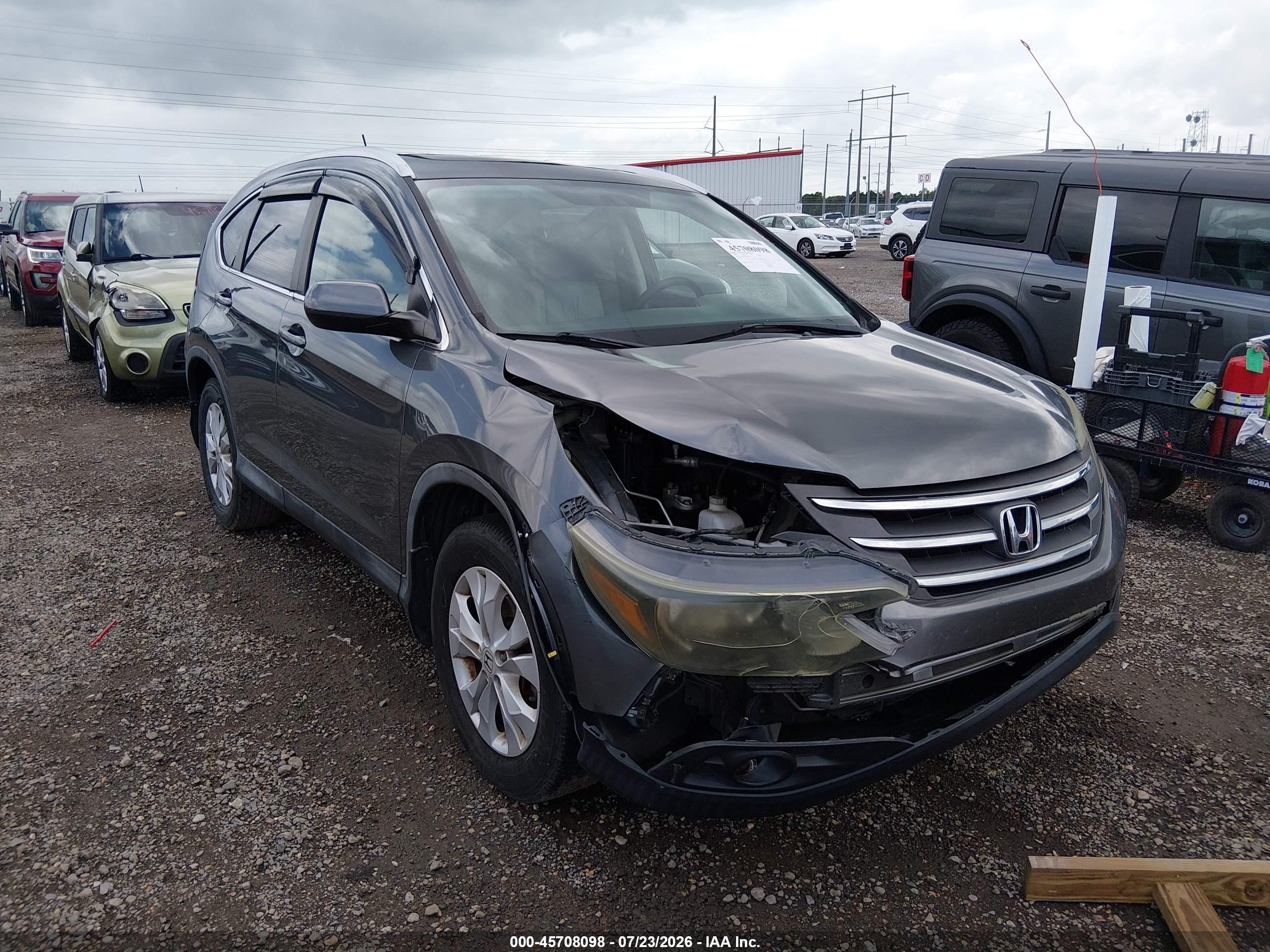 2013 Honda Cr-v Ex-l Gray vin: 2HKRM3H78DH506828