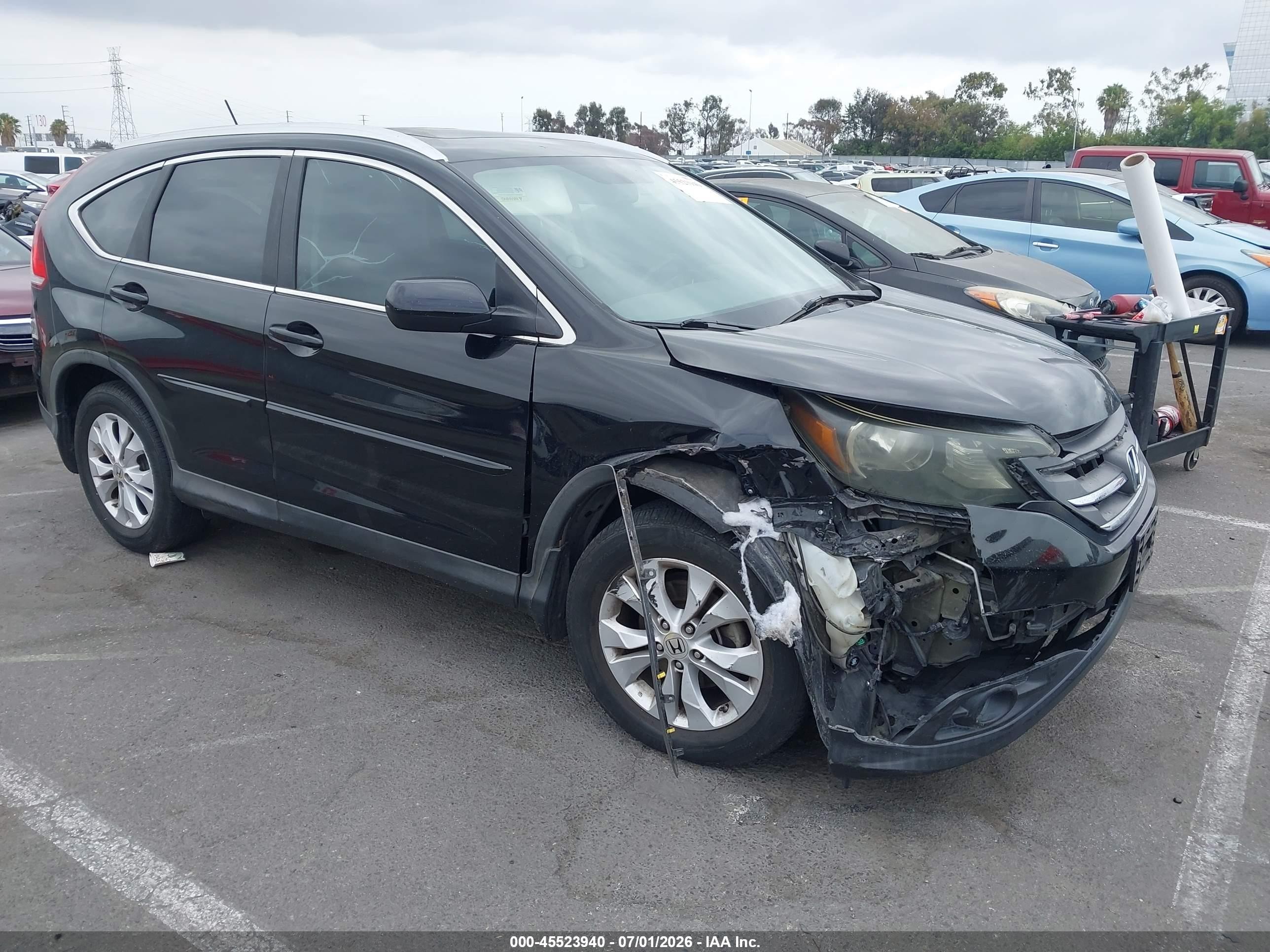 2013 Honda Cr-v Ex-l Black vin: 2HKRM3H78DH507154