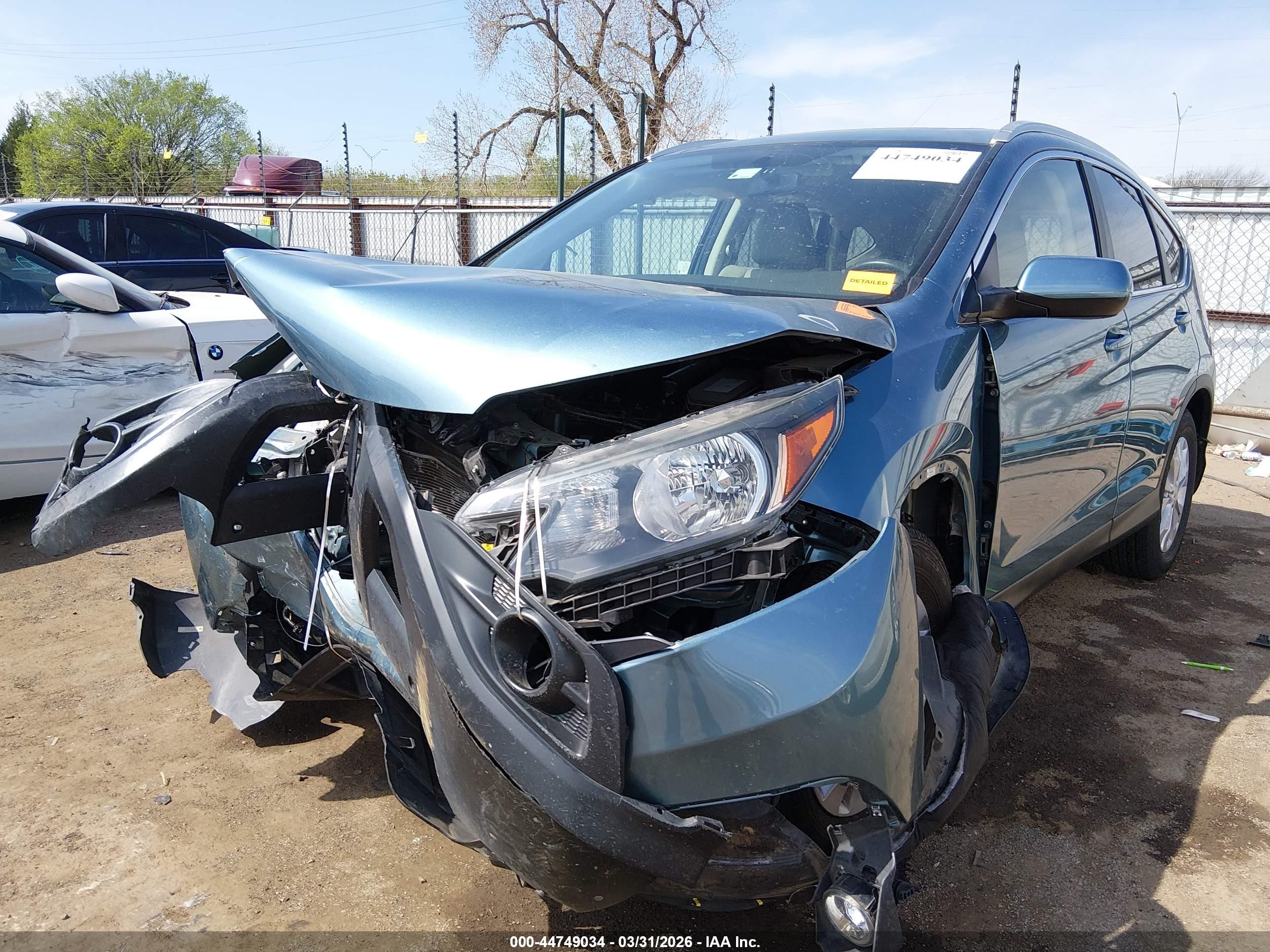 2013 Honda Cr-v Ex-l Light Blue vin: 2HKRM3H78DH522382