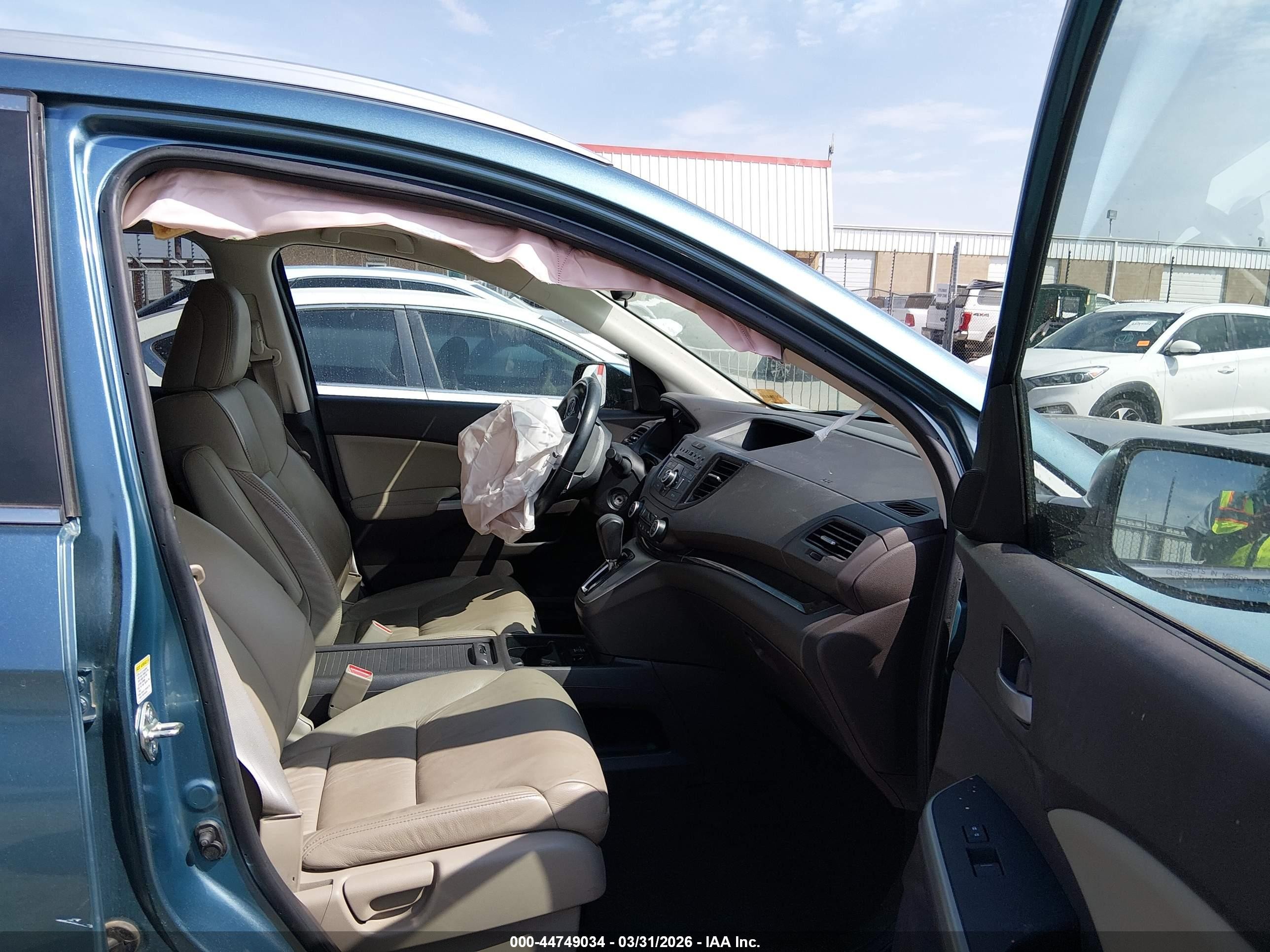 2013 Honda Cr-v Ex-l Light Blue vin: 2HKRM3H78DH522382