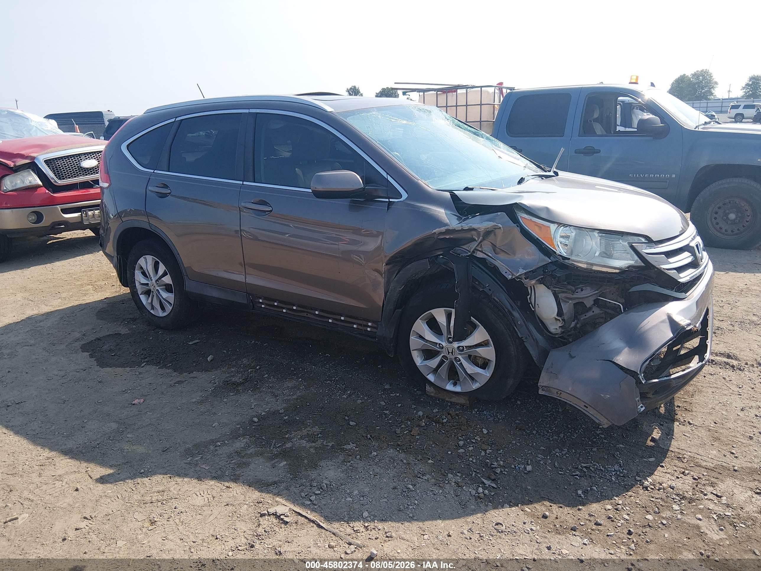 2014 Honda Cr-v Ex-l Gray vin: 2HKRM3H78EH512257