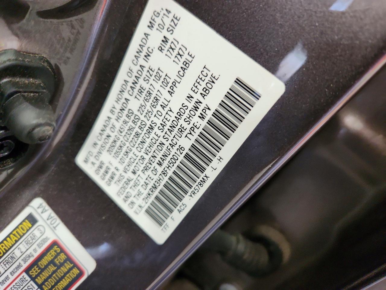 2015 Honda Cr-v Exl Gray vin: 2HKRM3H78FH500126