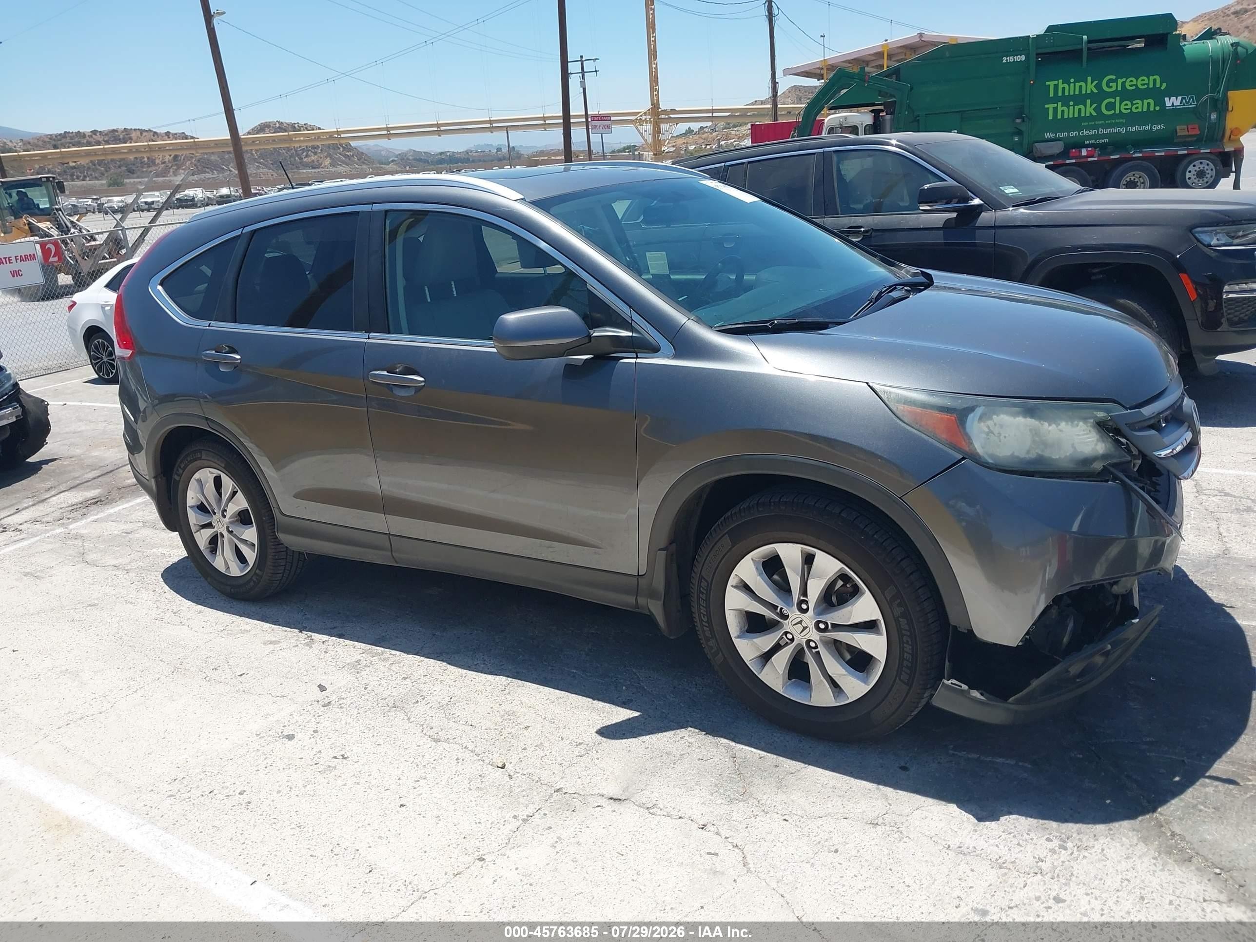 2013 Honda Cr-v Ex-l Gray vin: 2HKRM3H79DH501539