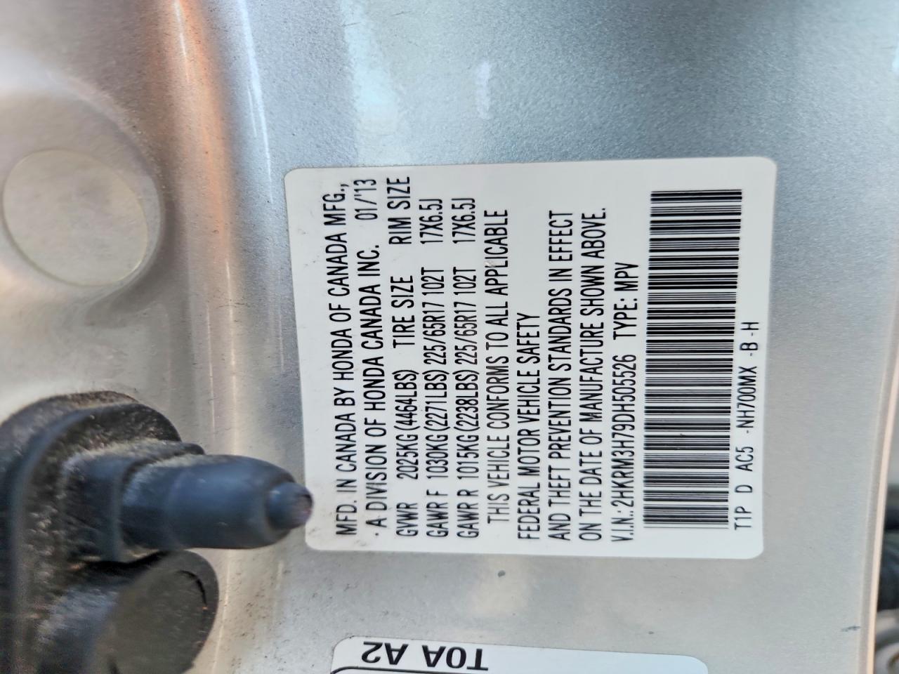 2013 Honda Cr-v Exl Silver vin: 2HKRM3H79DH505526