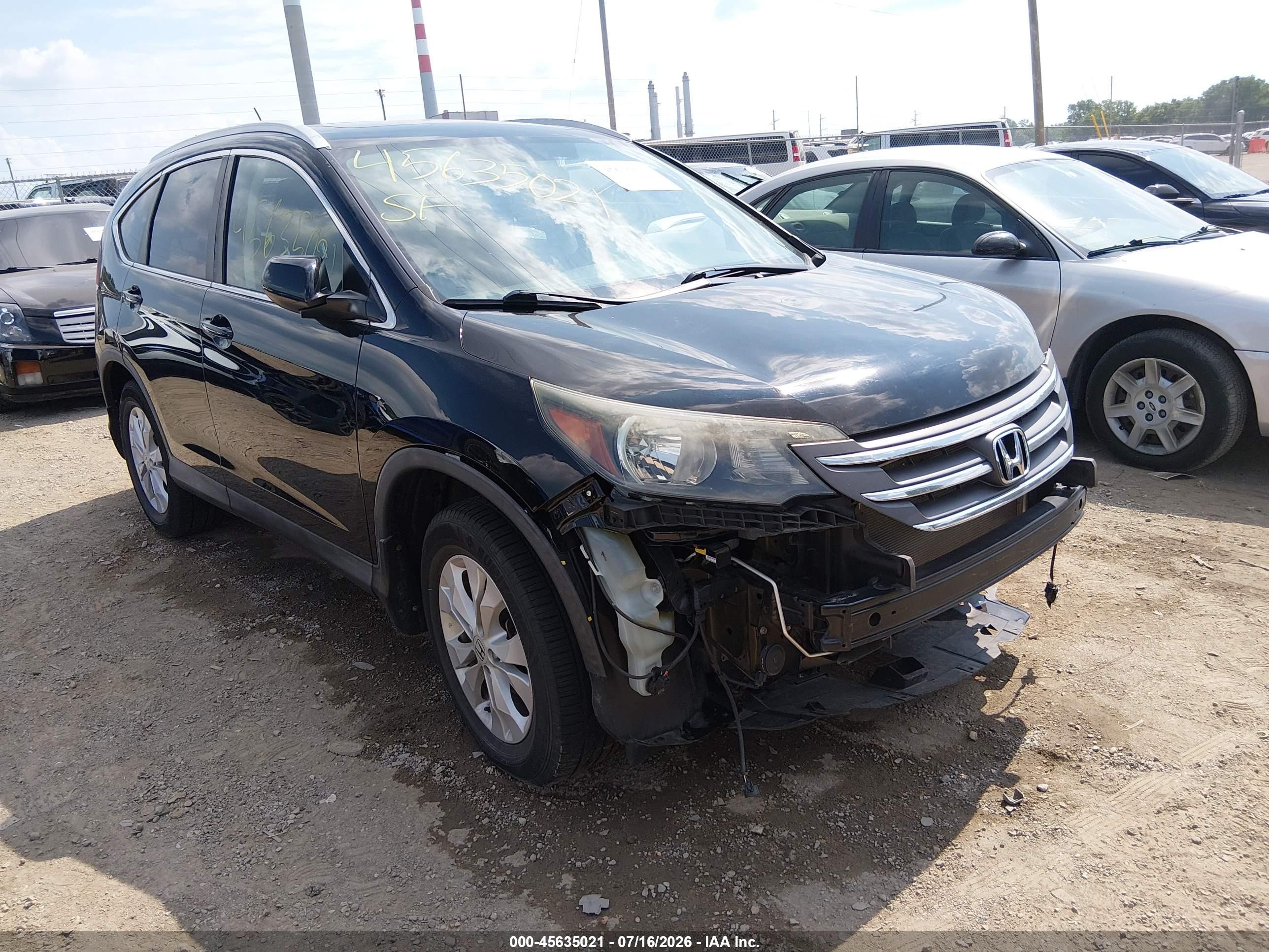 2014 Honda Cr-v Ex-l Black vin: 2HKRM3H79EH544814