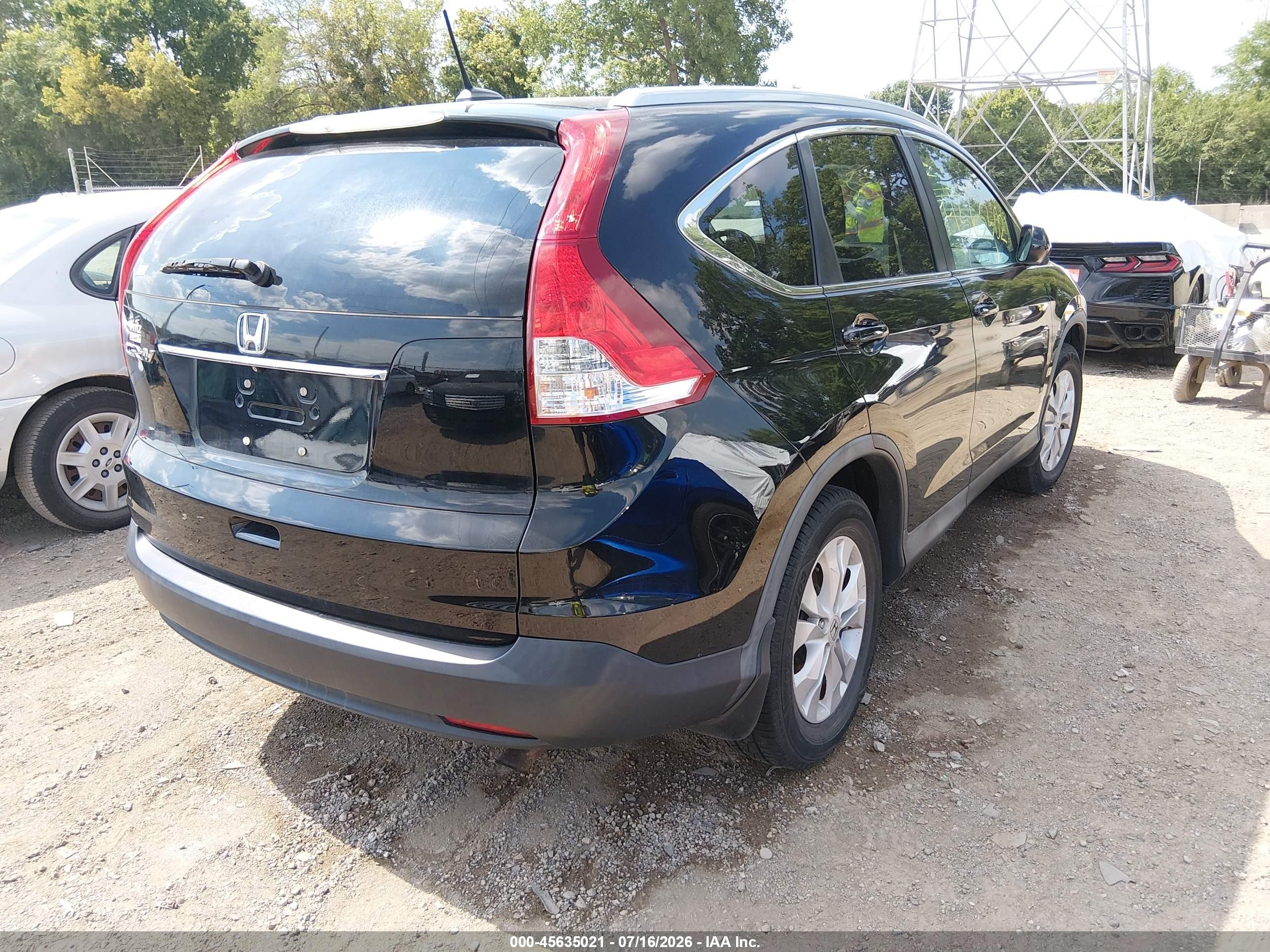 2014 Honda Cr-v Ex-l Black vin: 2HKRM3H79EH544814