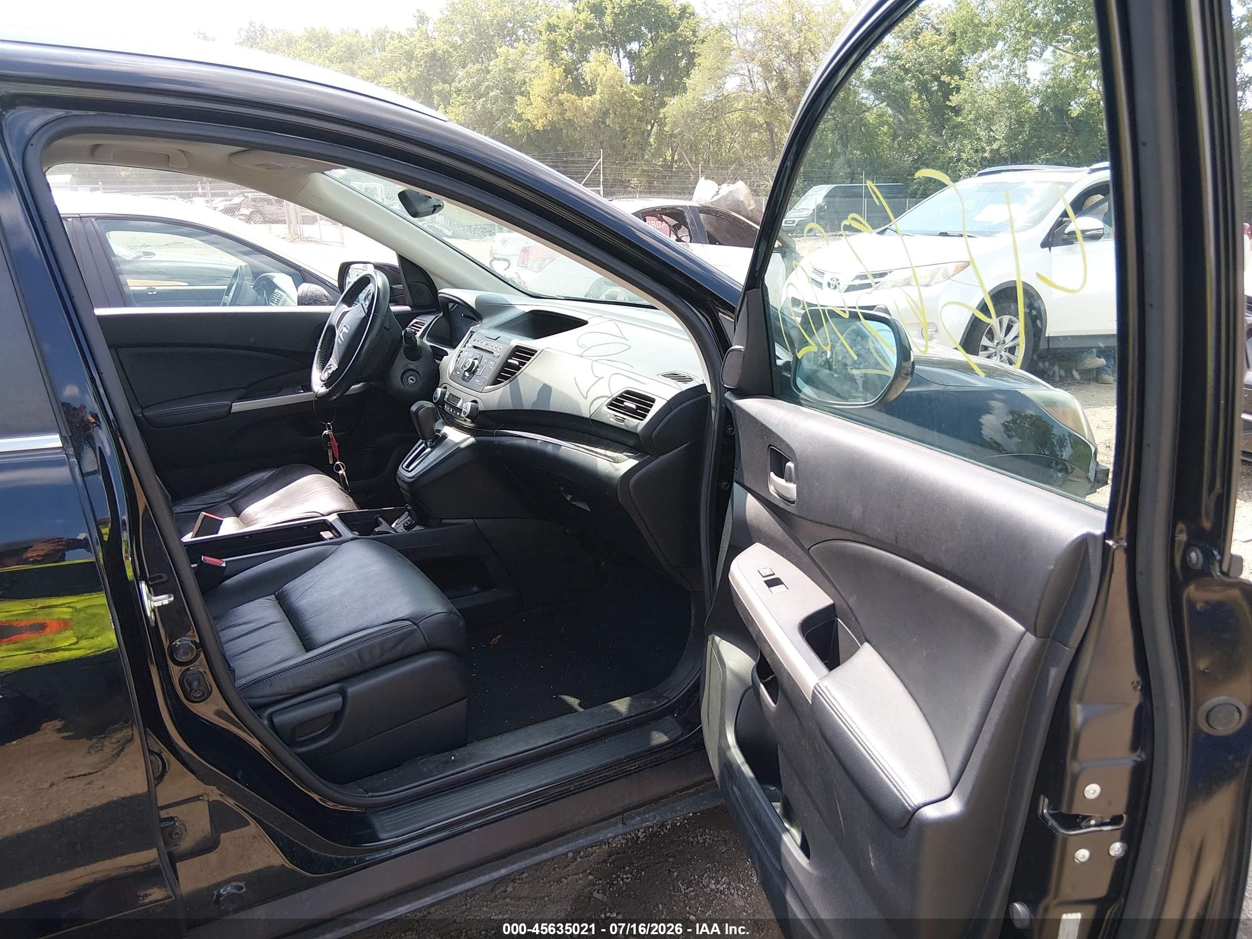 2014 Honda Cr-v Ex-l Black vin: 2HKRM3H79EH544814
