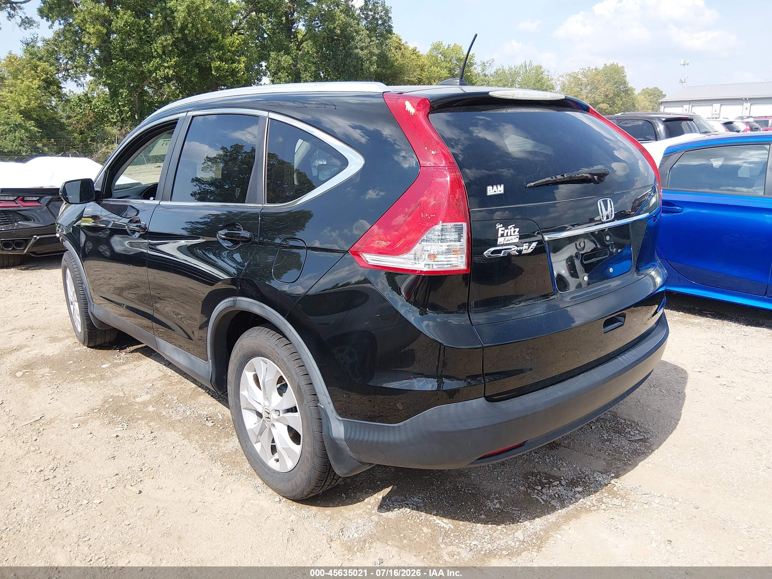 2014 Honda Cr-v Ex-l Black vin: 2HKRM3H79EH544814