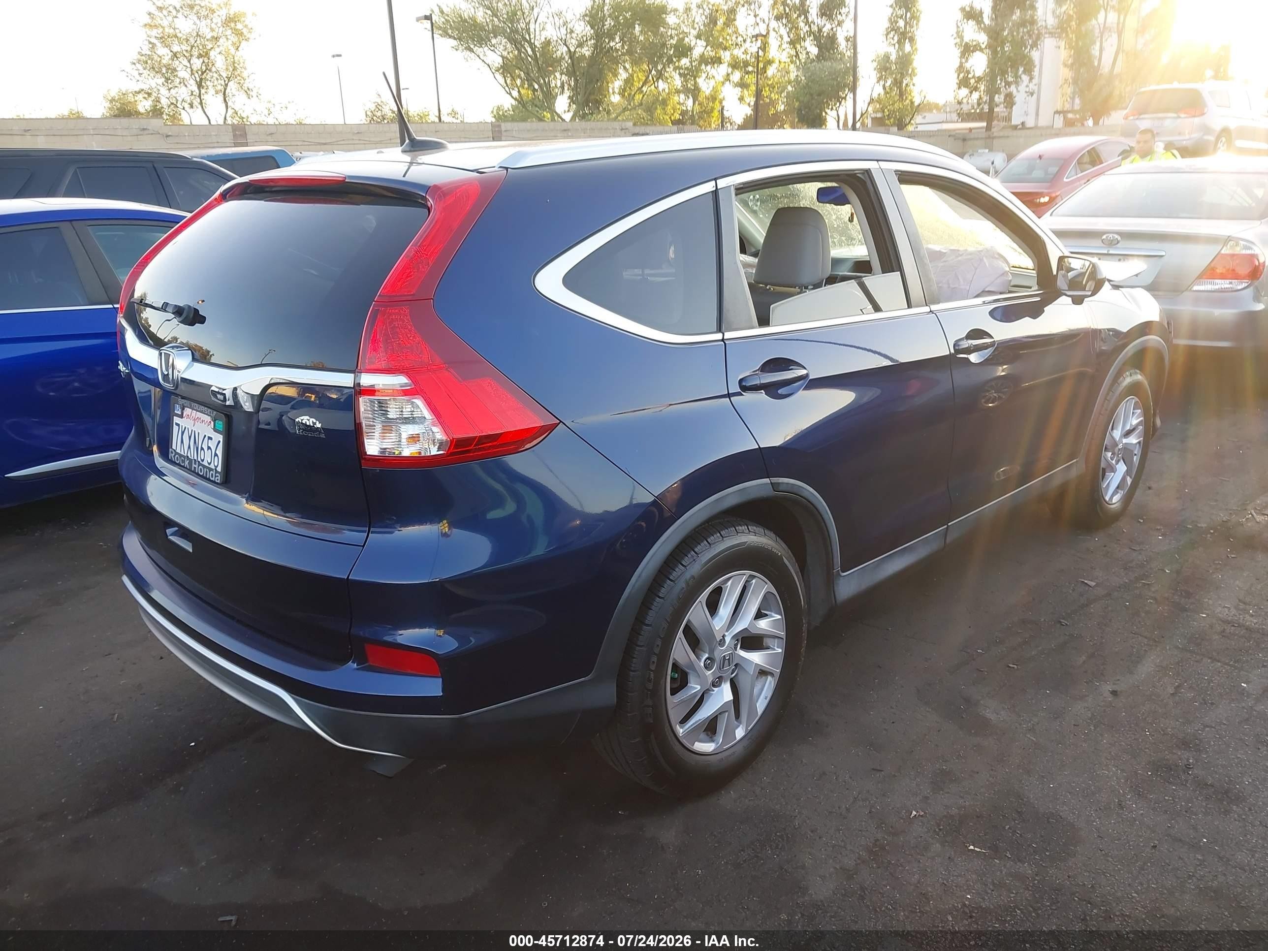 2015 Honda Cr-v Ex-l Blue vin: 2HKRM3H79FH522653