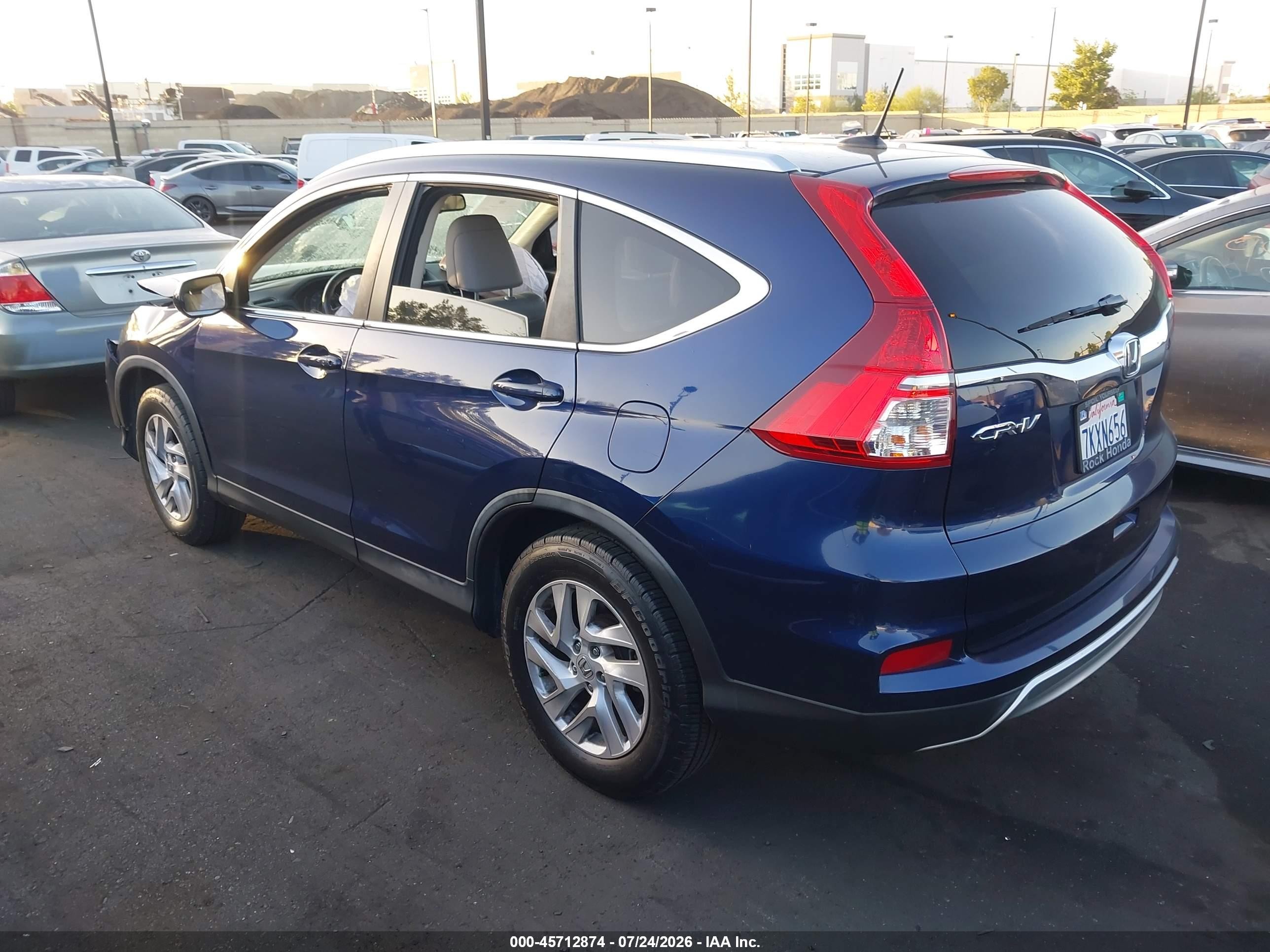 2015 Honda Cr-v Ex-l Blue vin: 2HKRM3H79FH522653