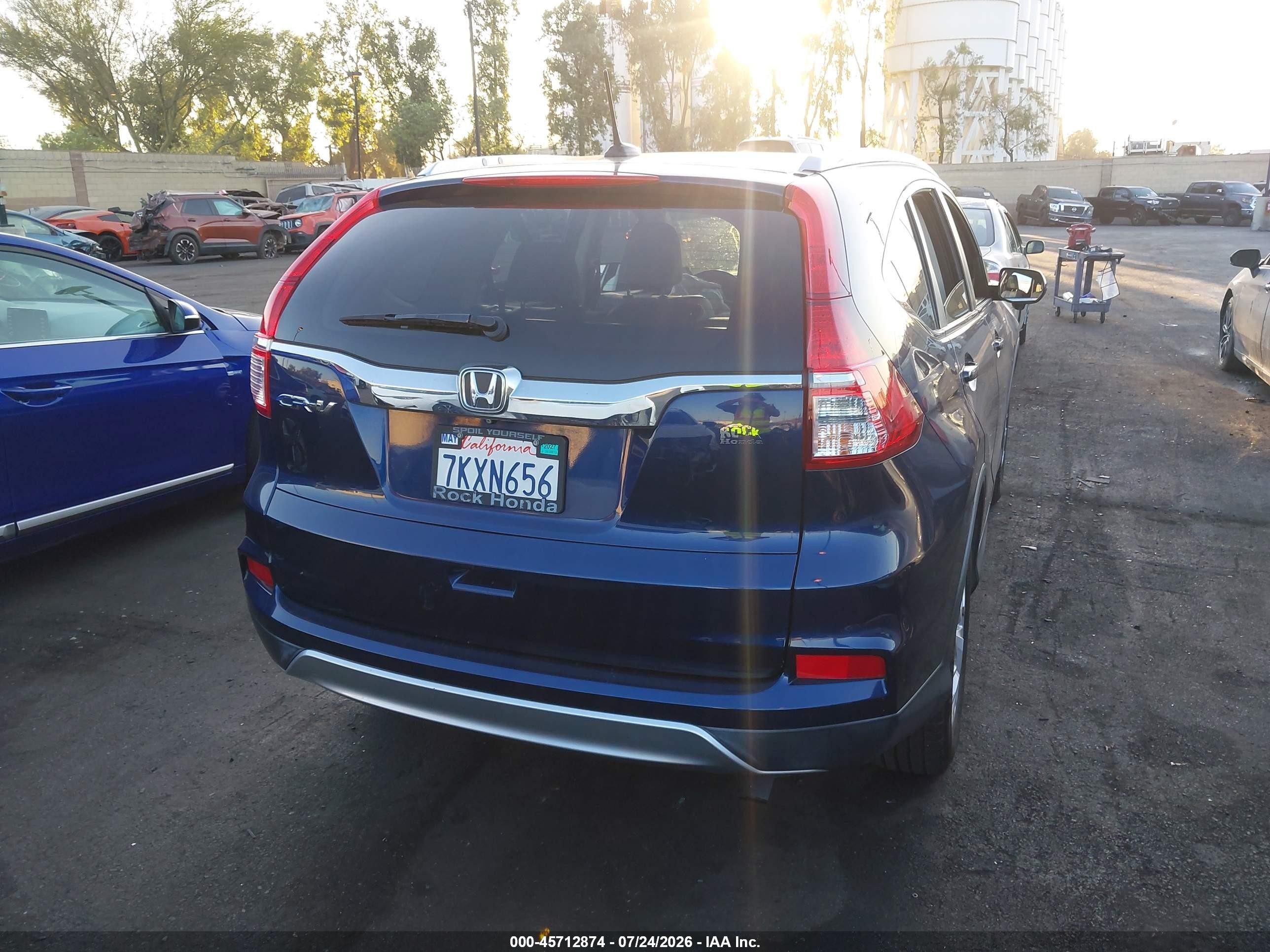 2015 Honda Cr-v Ex-l Blue vin: 2HKRM3H79FH522653