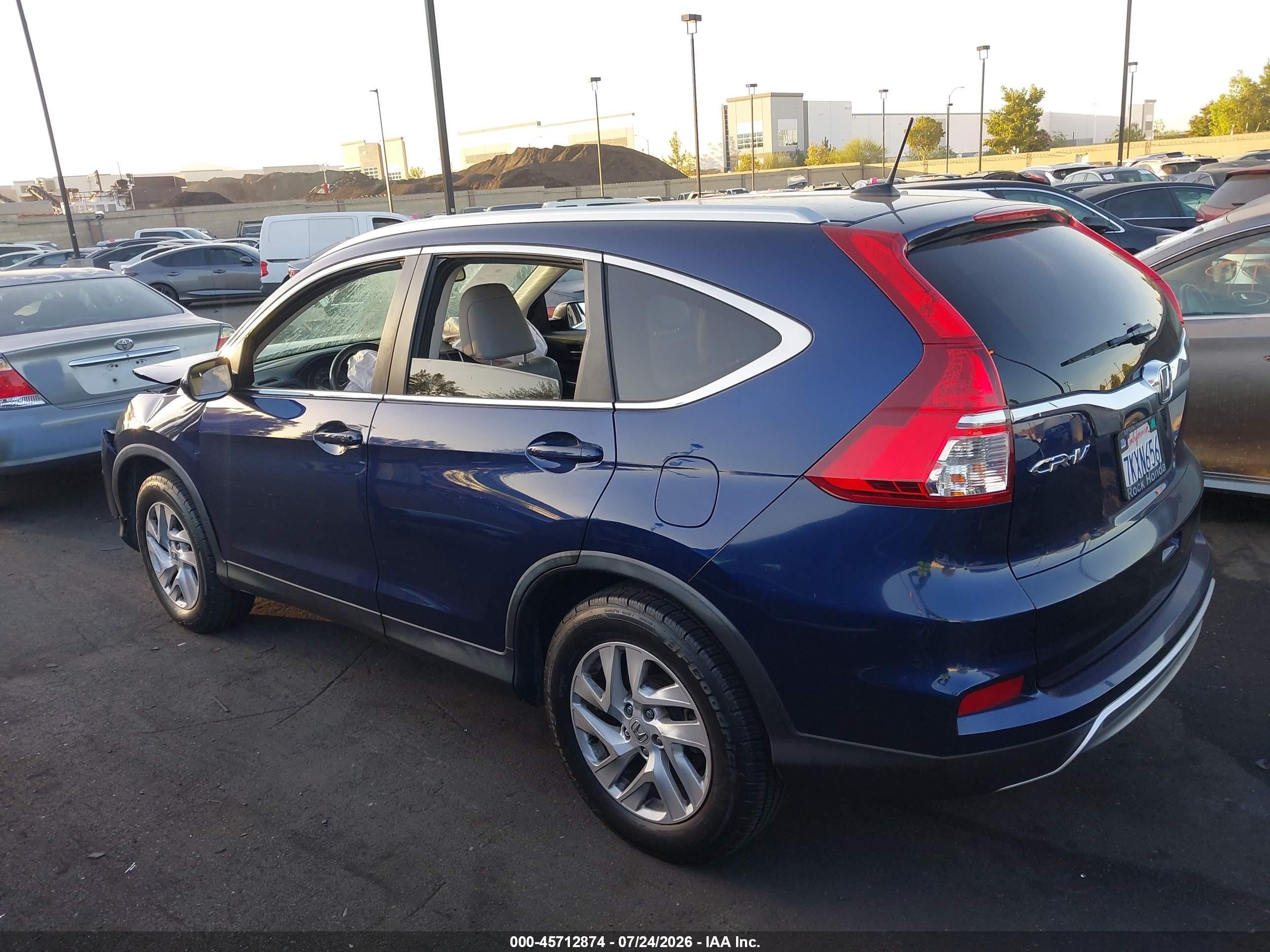 2015 Honda Cr-v Ex-l Blue vin: 2HKRM3H79FH522653