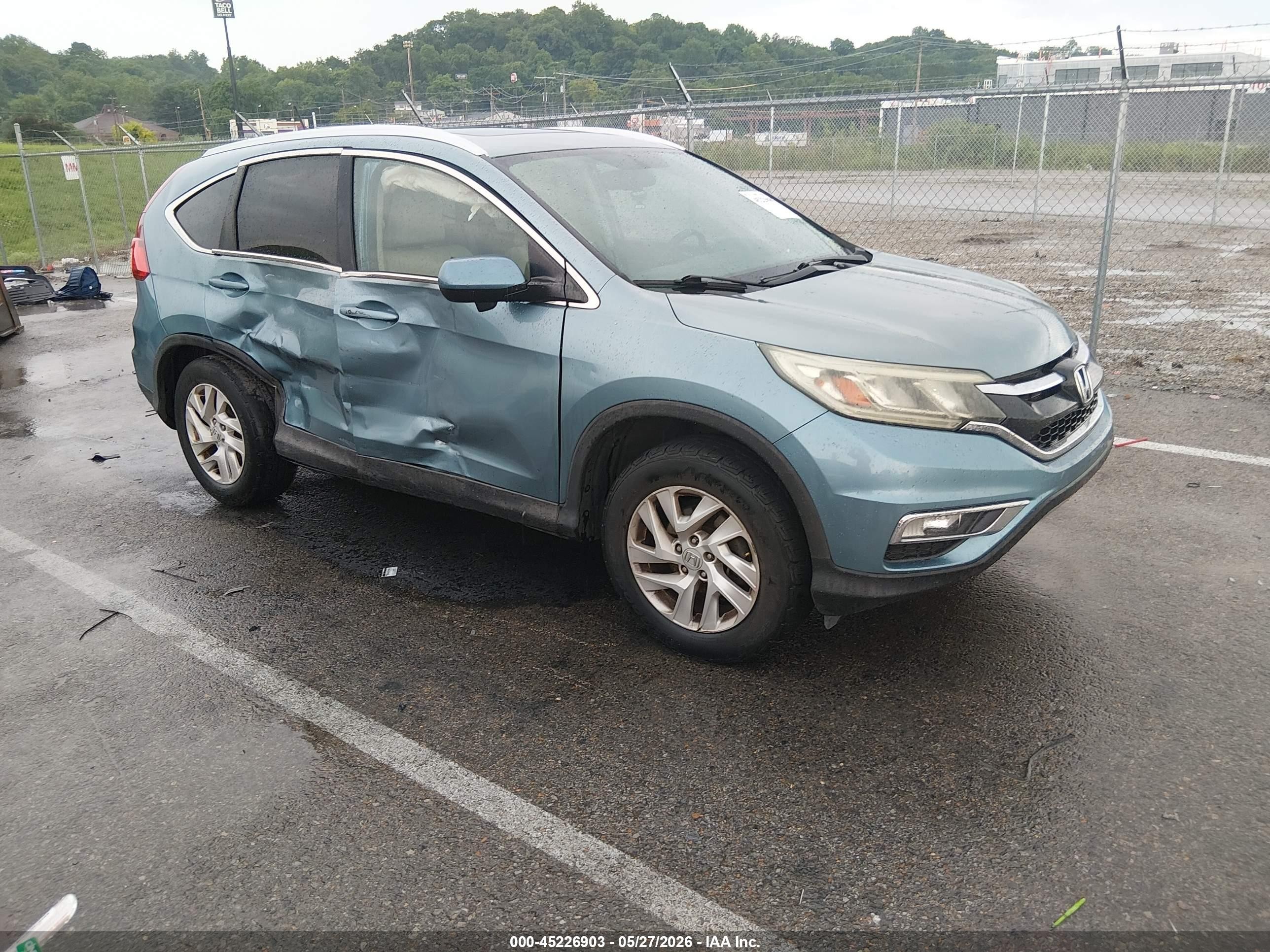 2015 Honda Cr-v Ex-l Синий vin: 2HKRM3H79FH533331