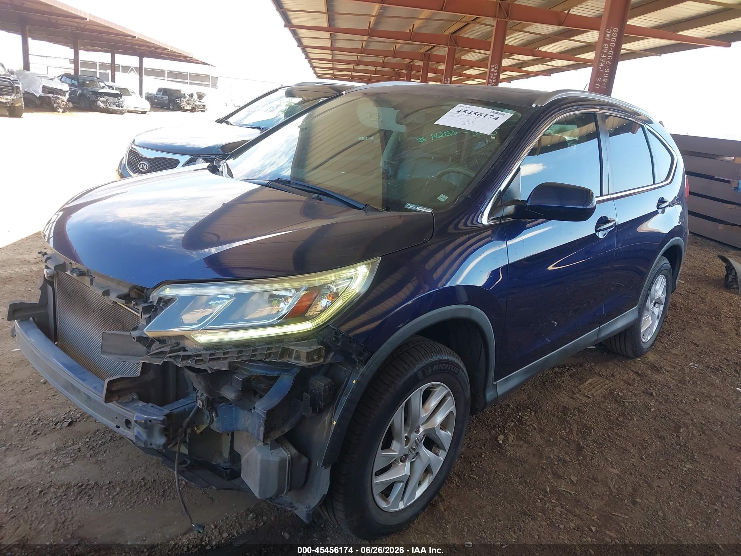 2015 Honda Cr-v Ex-l Blue vin: 2HKRM3H79FH543793