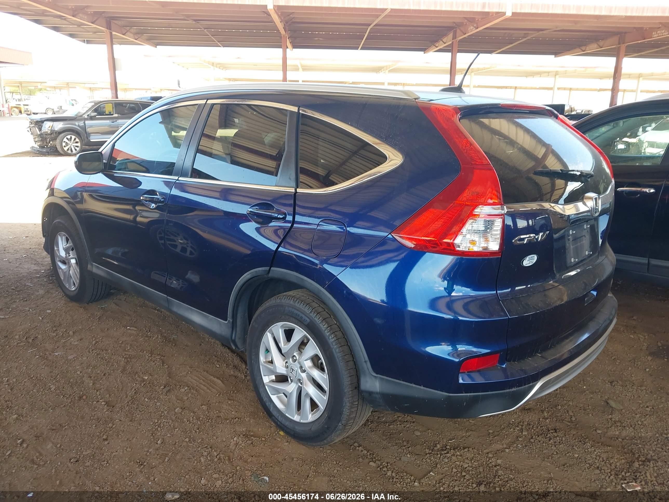 2015 Honda Cr-v Ex-l Blue vin: 2HKRM3H79FH543793