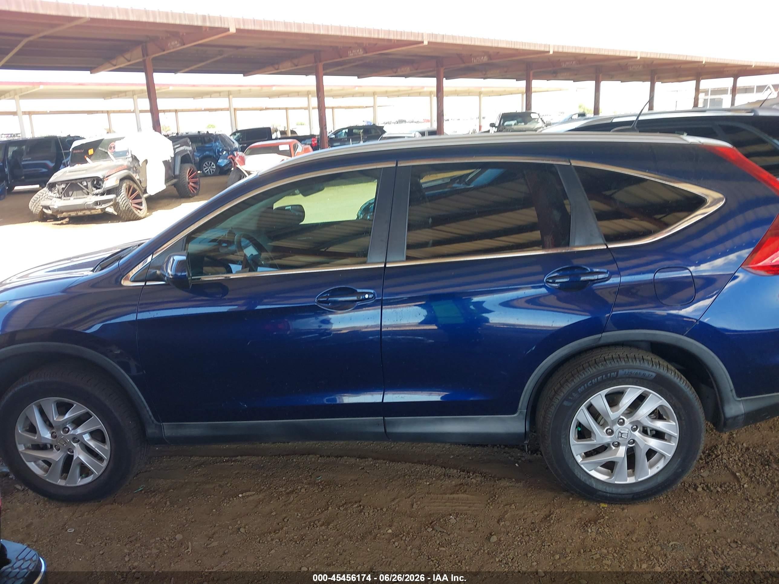 2015 Honda Cr-v Ex-l Blue vin: 2HKRM3H79FH543793