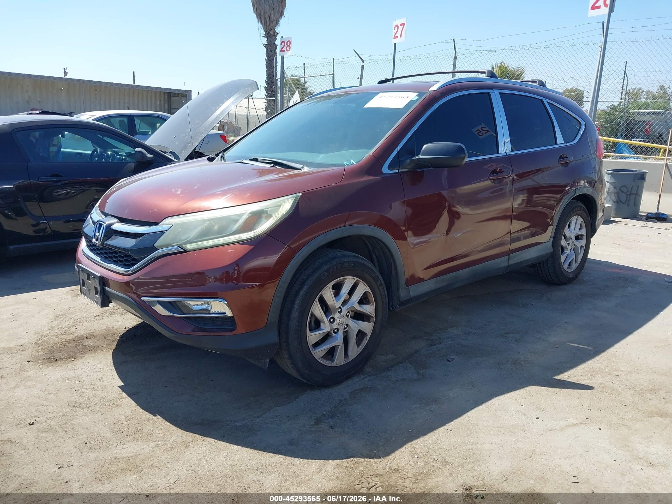 2015 Honda Cr-v Ex-l Maroon vin: 2HKRM3H79FH558763