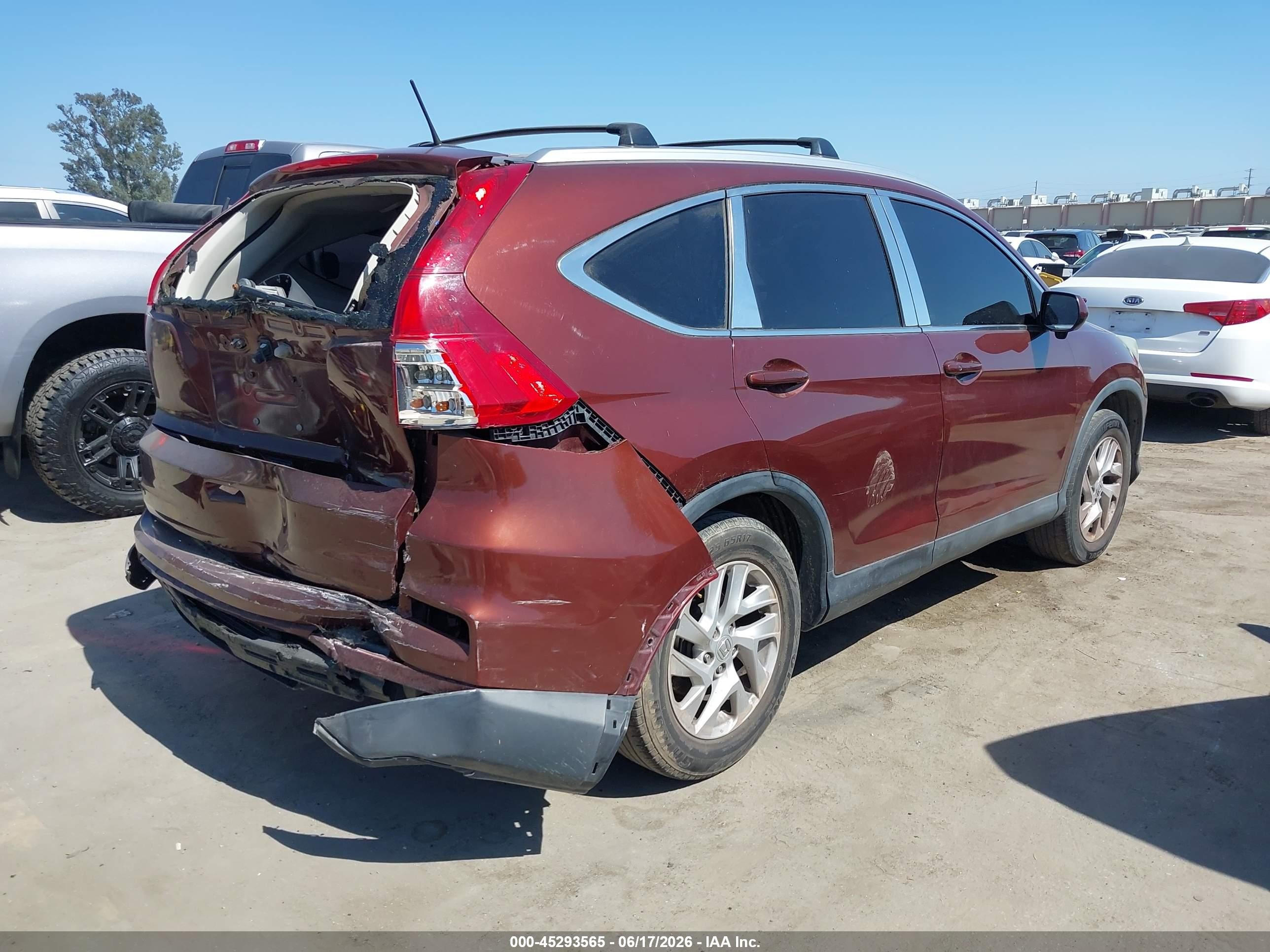 2015 Honda Cr-v Ex-l Maroon vin: 2HKRM3H79FH558763
