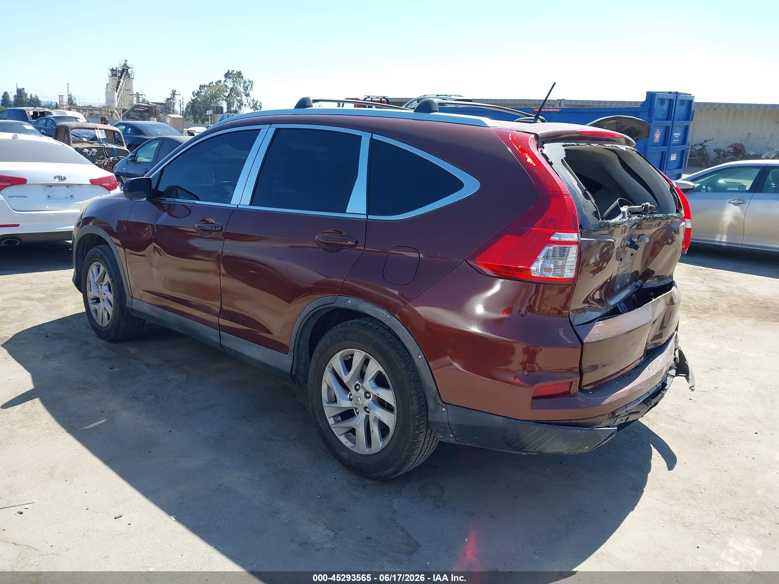 2015 Honda Cr-v Ex-l Maroon vin: 2HKRM3H79FH558763