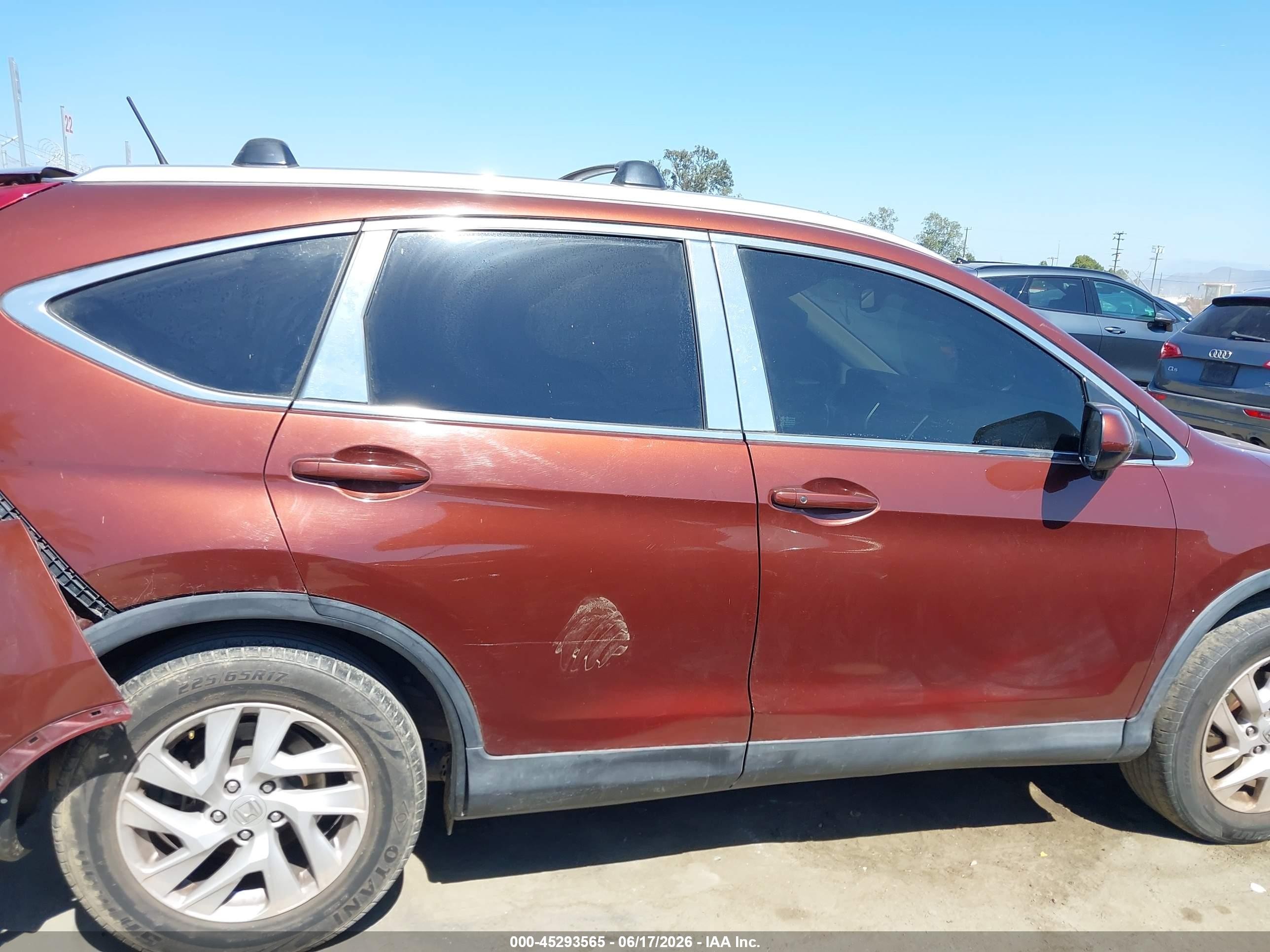 2015 Honda Cr-v Ex-l Maroon vin: 2HKRM3H79FH558763