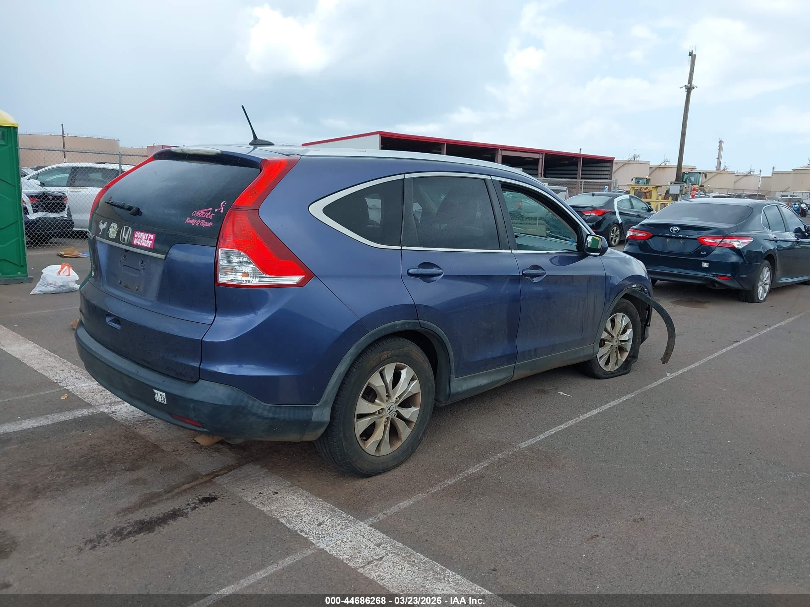 2013 Honda Cr-v Ex-l Blue vin: 2HKRM3H7XDH506958