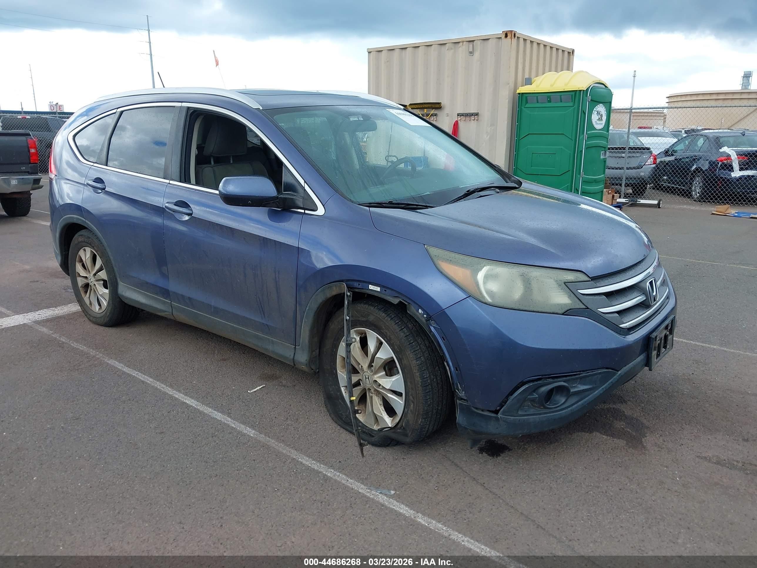 2013 Honda Cr-v Ex-l Blue vin: 2HKRM3H7XDH506958