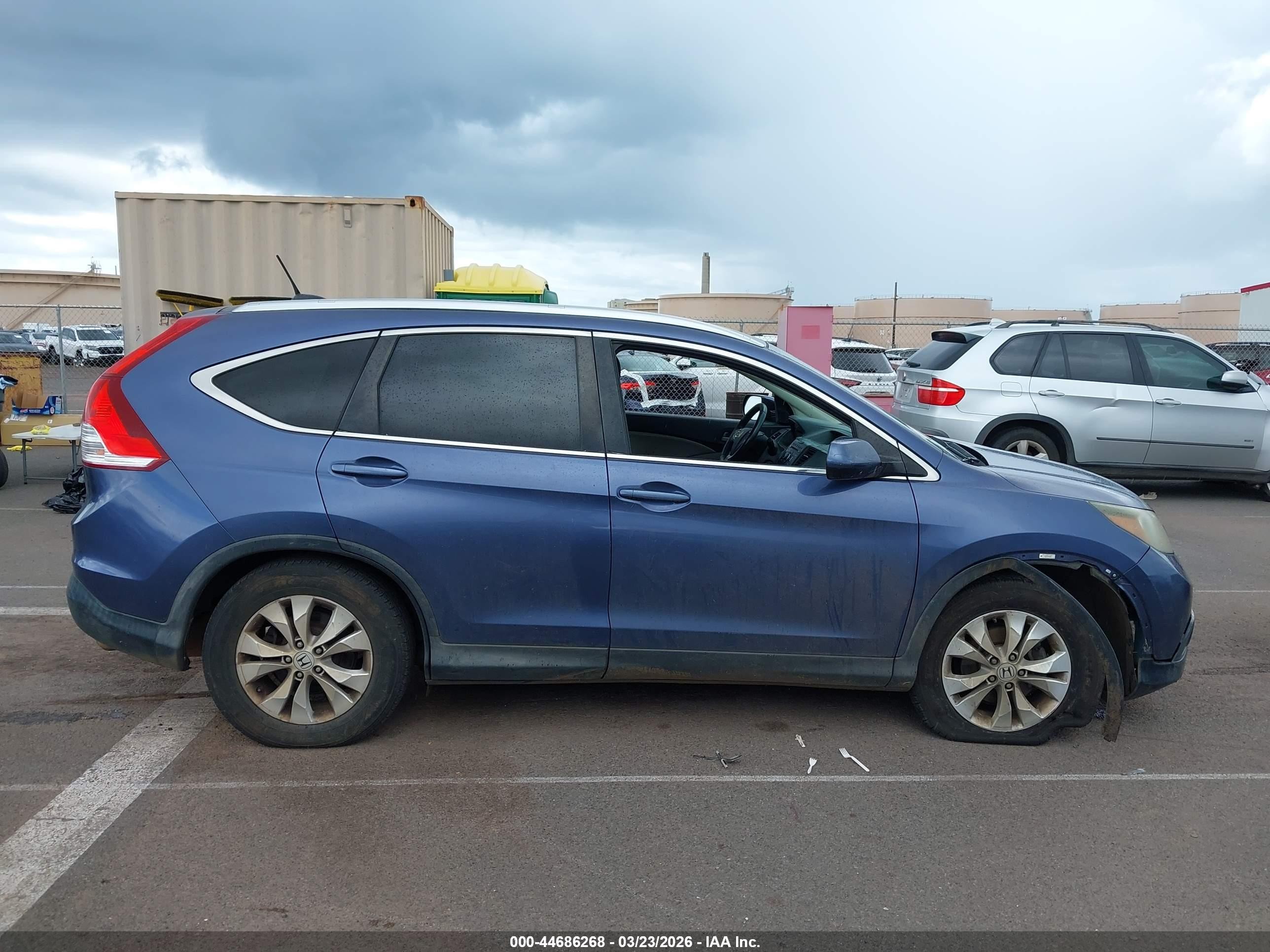 2013 Honda Cr-v Ex-l Blue vin: 2HKRM3H7XDH506958