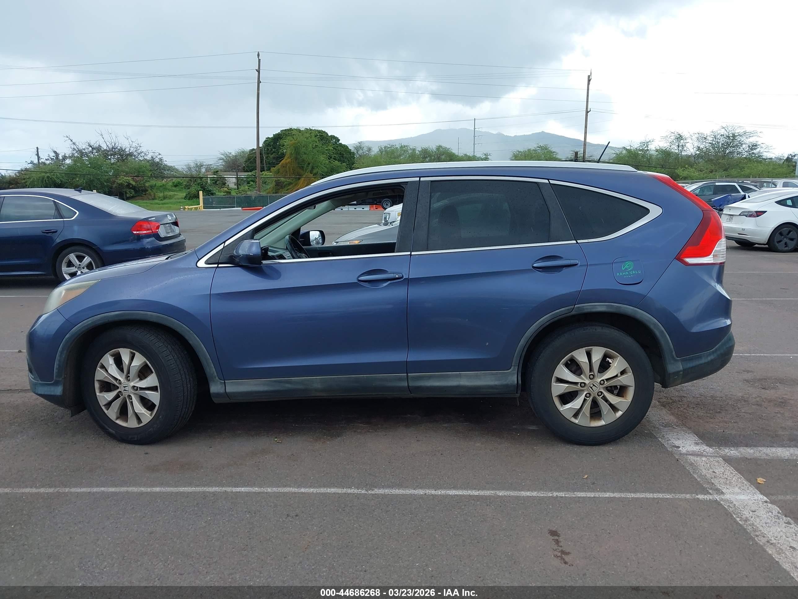 2013 Honda Cr-v Ex-l Blue vin: 2HKRM3H7XDH506958