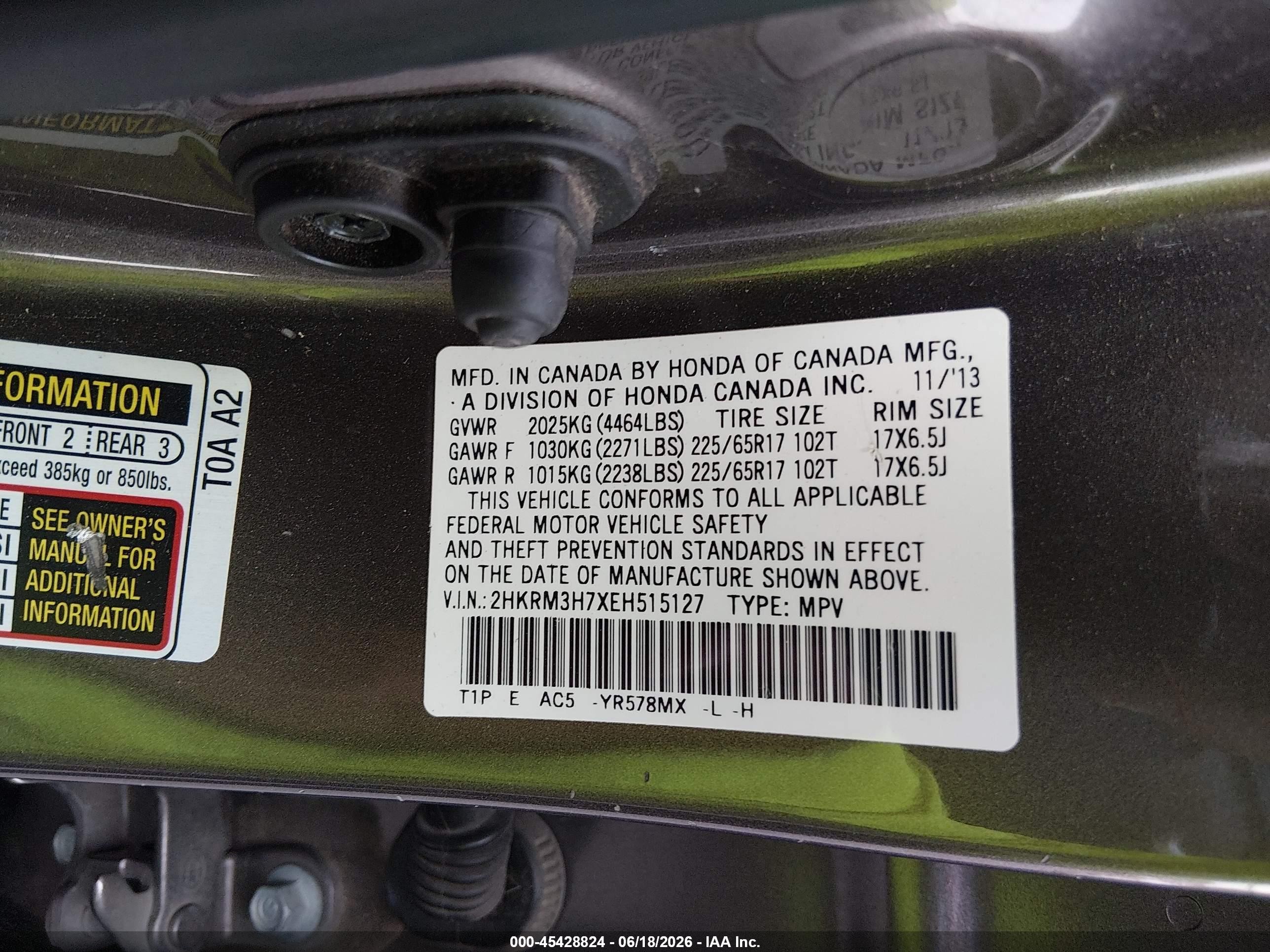 2014 Honda Cr-v Ex-l Коричневый vin: 2HKRM3H7XEH515127