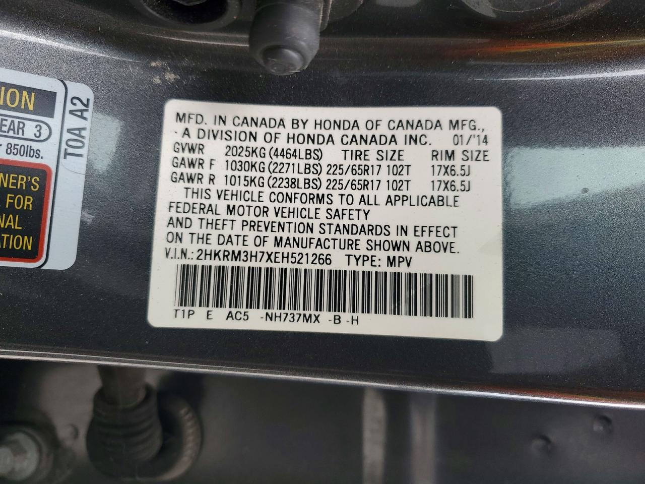 2014 Honda Cr-v Exl Gray vin: 2HKRM3H7XEH521266