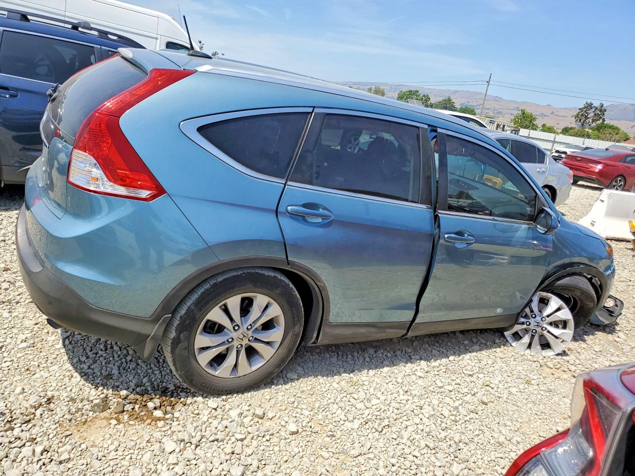 2014 Honda Cr-v Exl Turquoise vin: 2HKRM3H7XEH552940
