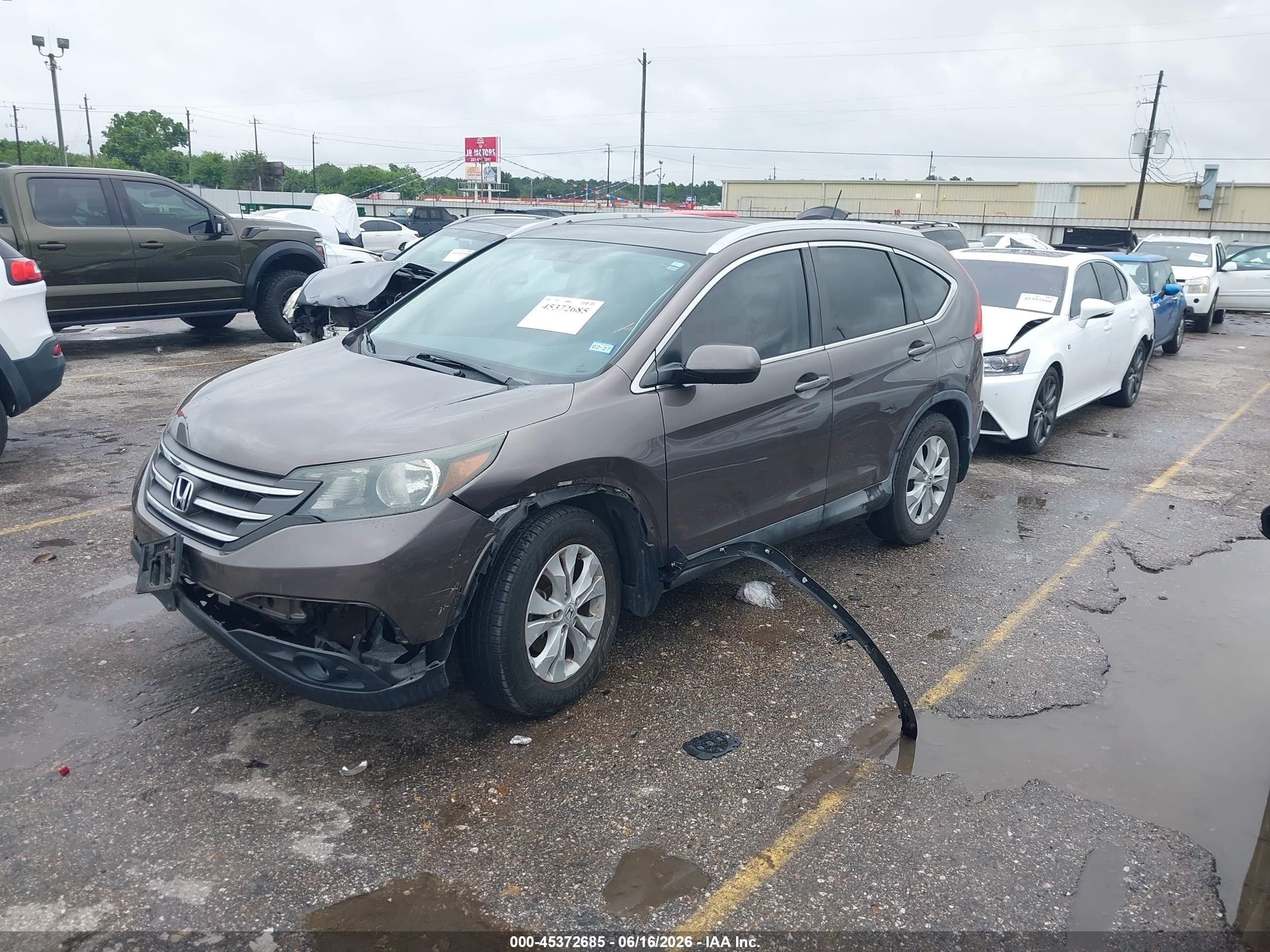 2014 Honda Cr-v Ex-l Brown vin: 2HKRM3H7XEH566319